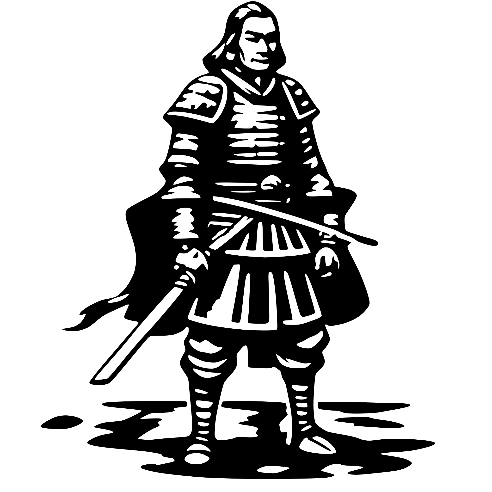 AI-generated SVG of a old samurai
