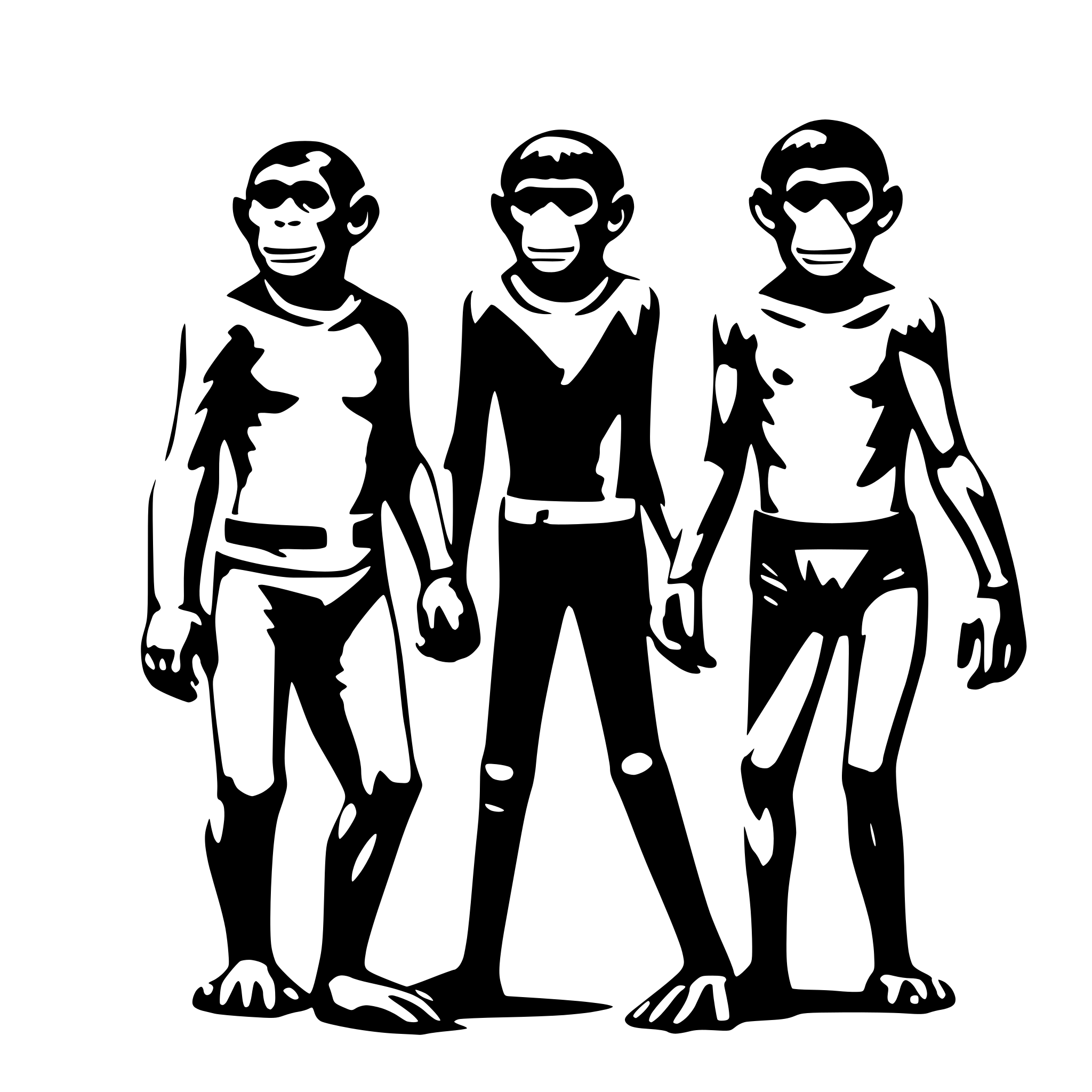 AI-generated SVG of a A graph of monkeys turning into humans