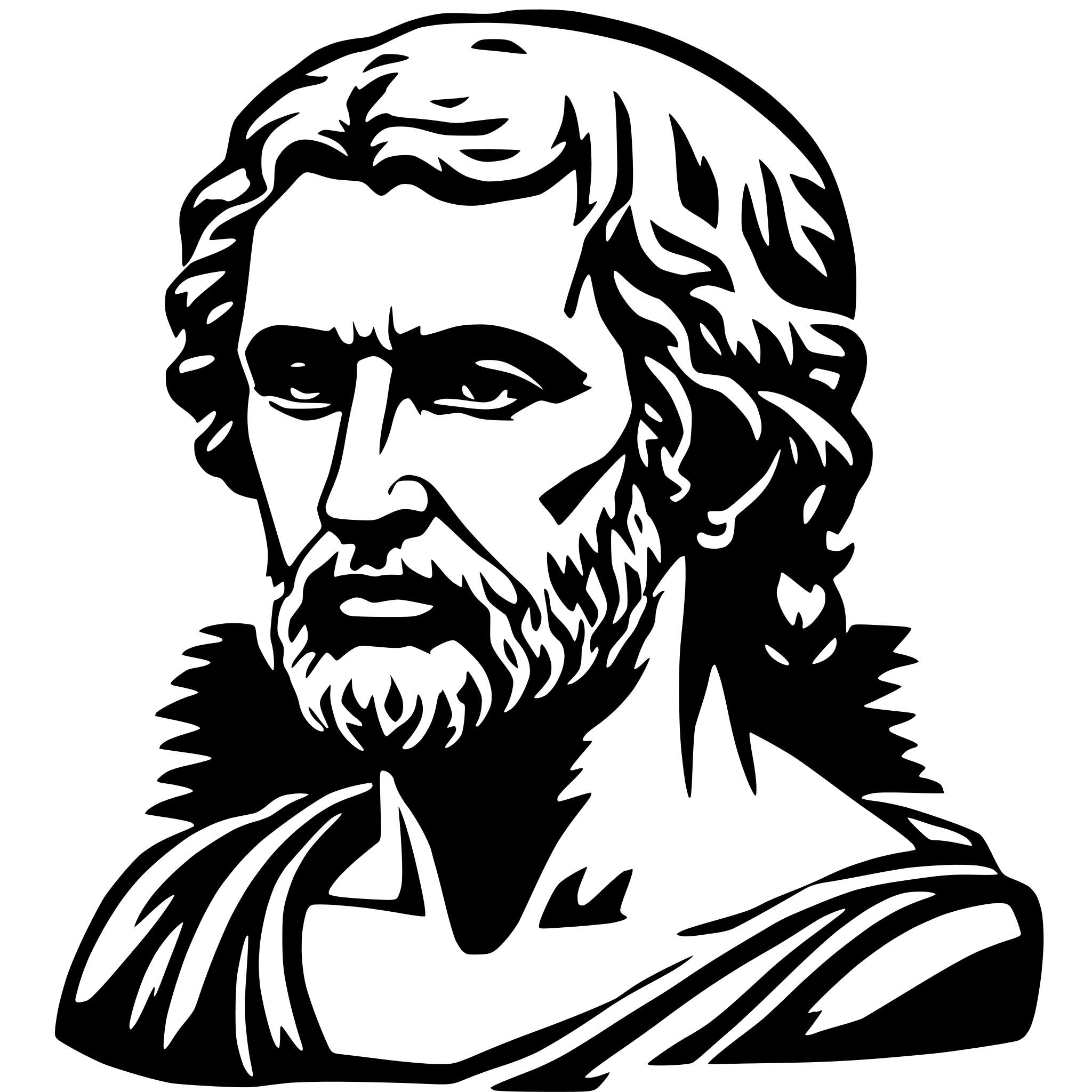 AI-generated SVG of a demosthenes face