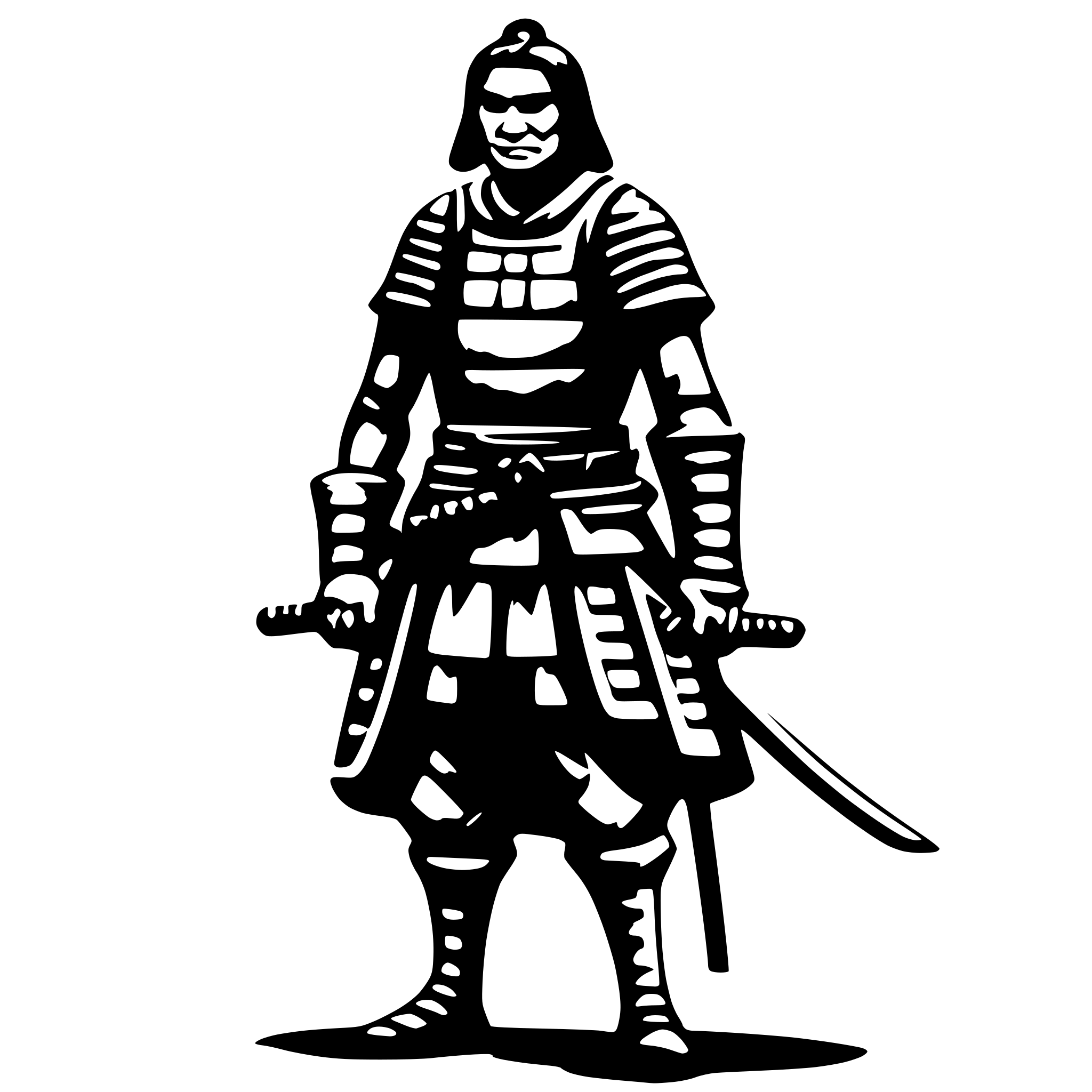 AI-generated SVG of a old samurai