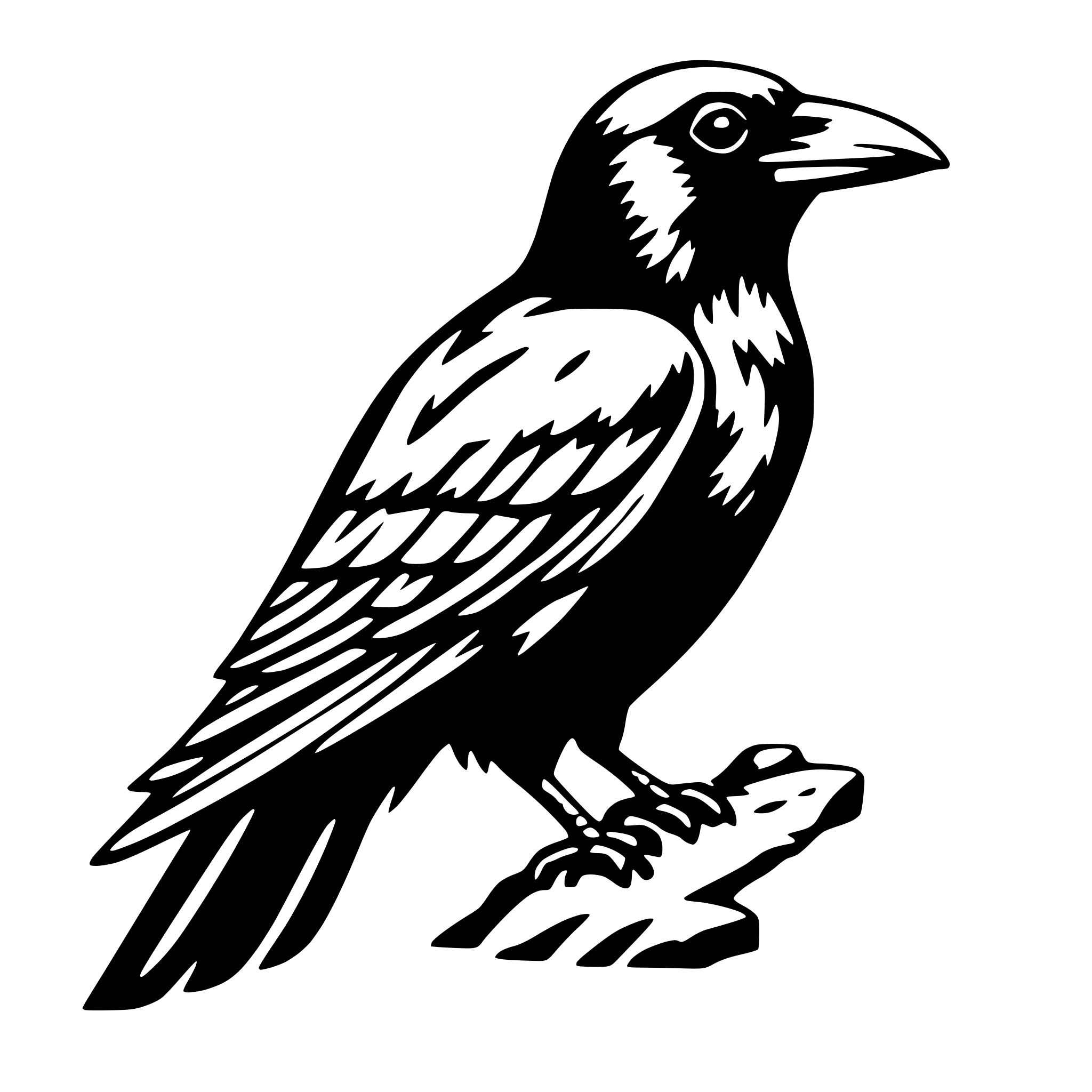 AI-generated SVG of a raven