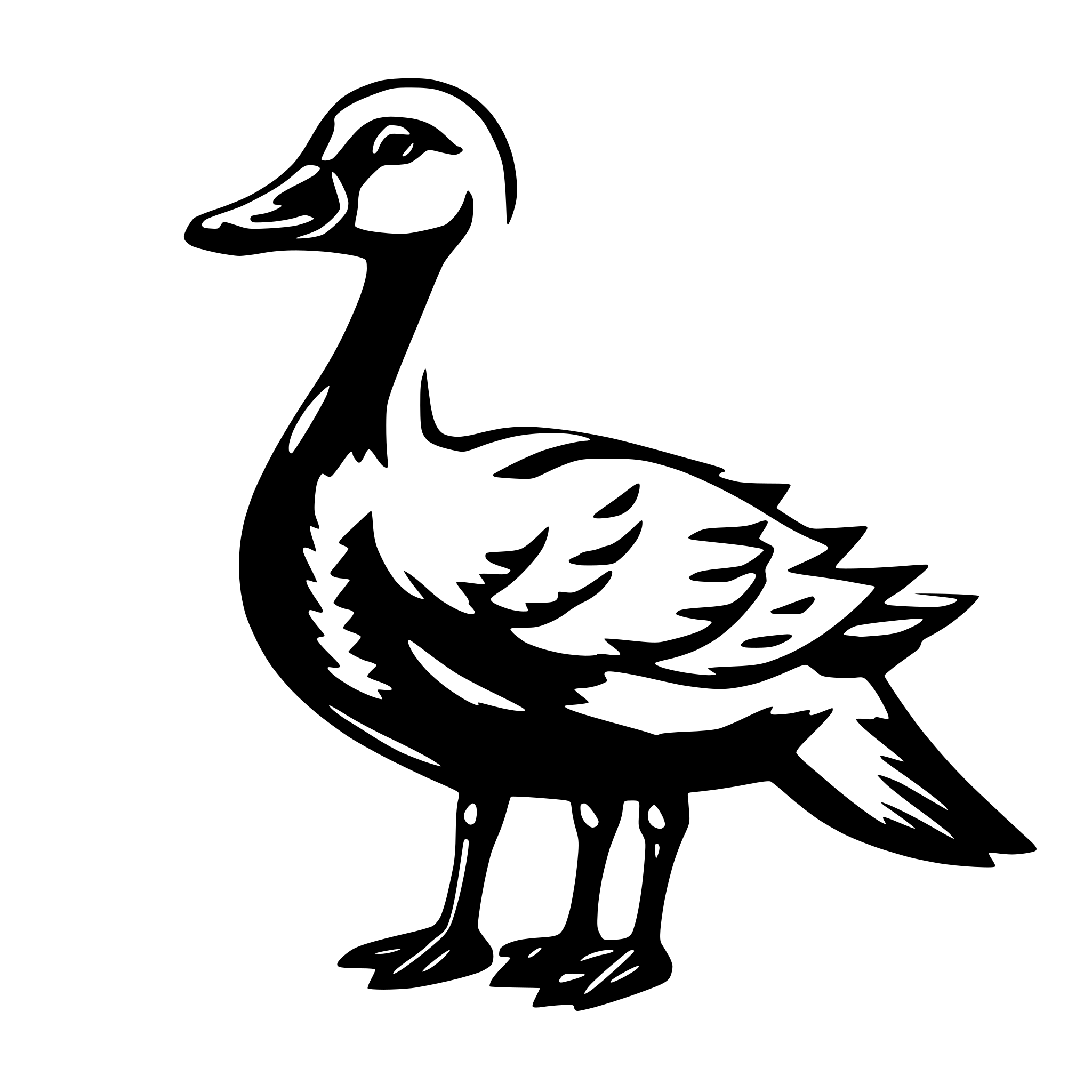 AI-generated SVG of 'a goose with antlers'