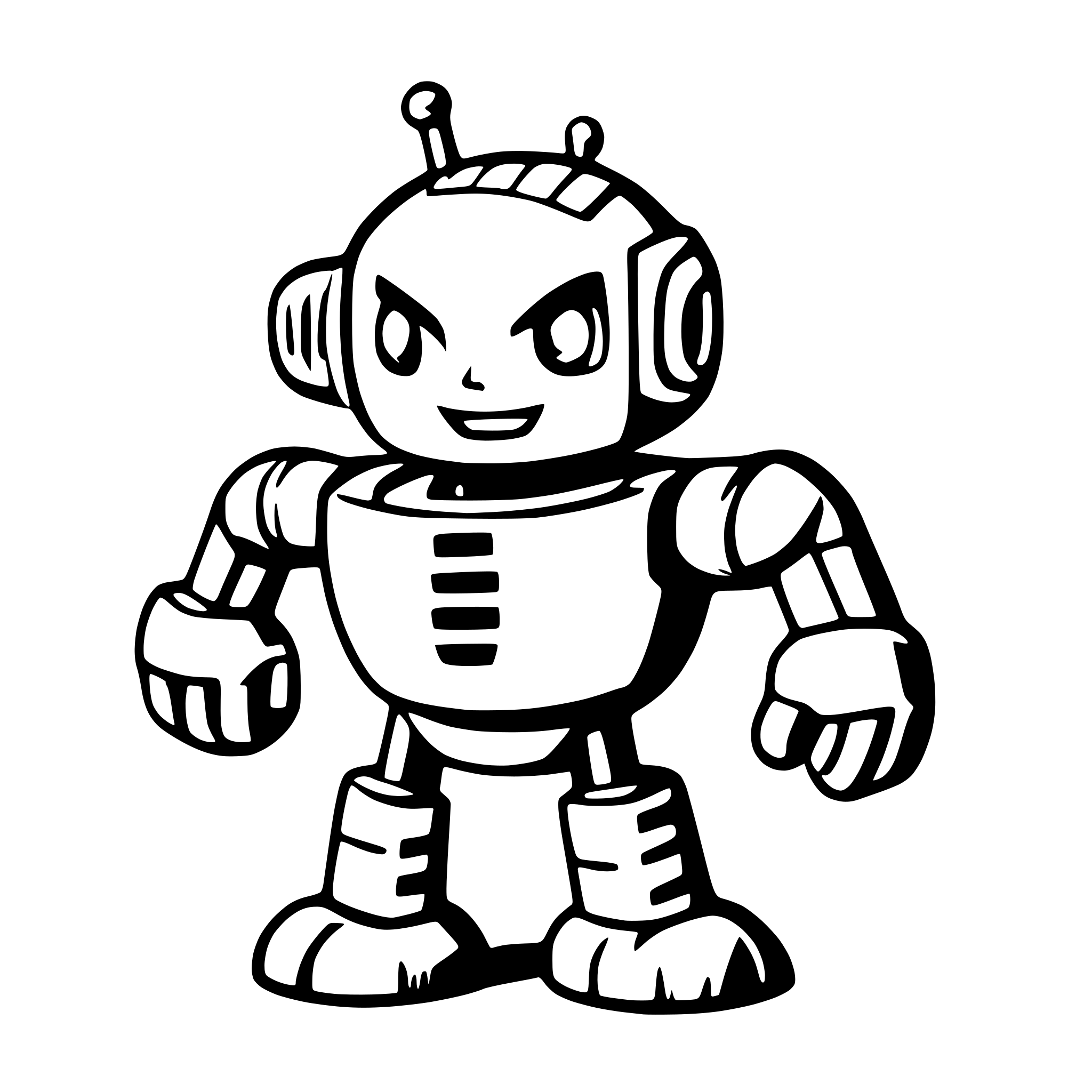 AI-generated SVG of a tough robot representing an llm