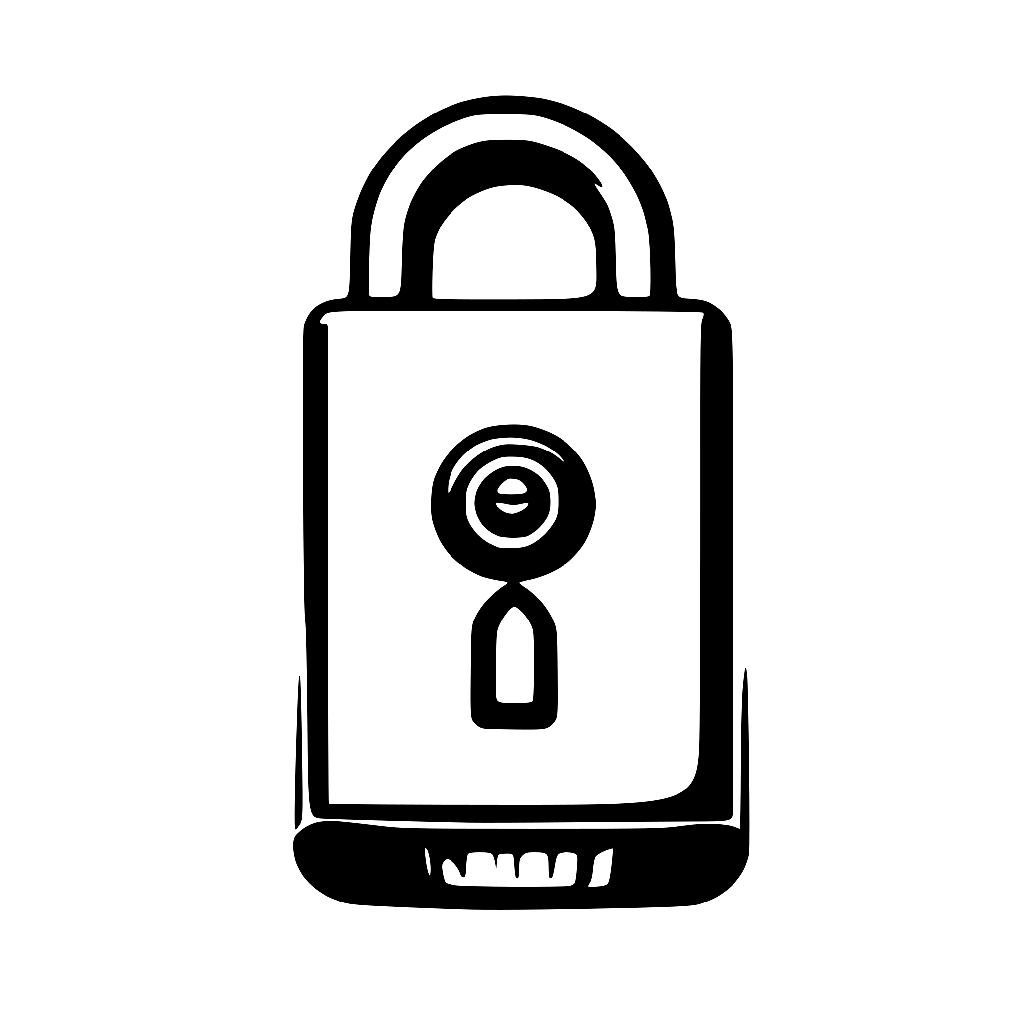 AI-generated SVG of 'front facing simple digital padlock'