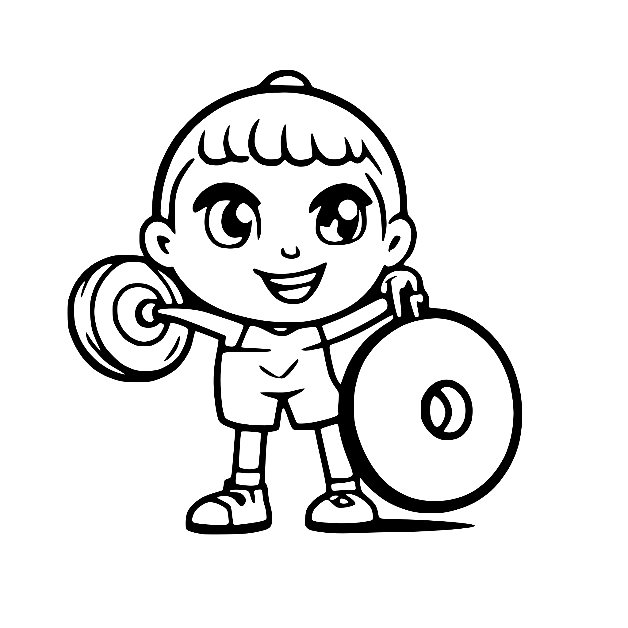 AI-generated SVG of a a donut lifting weights at the gym