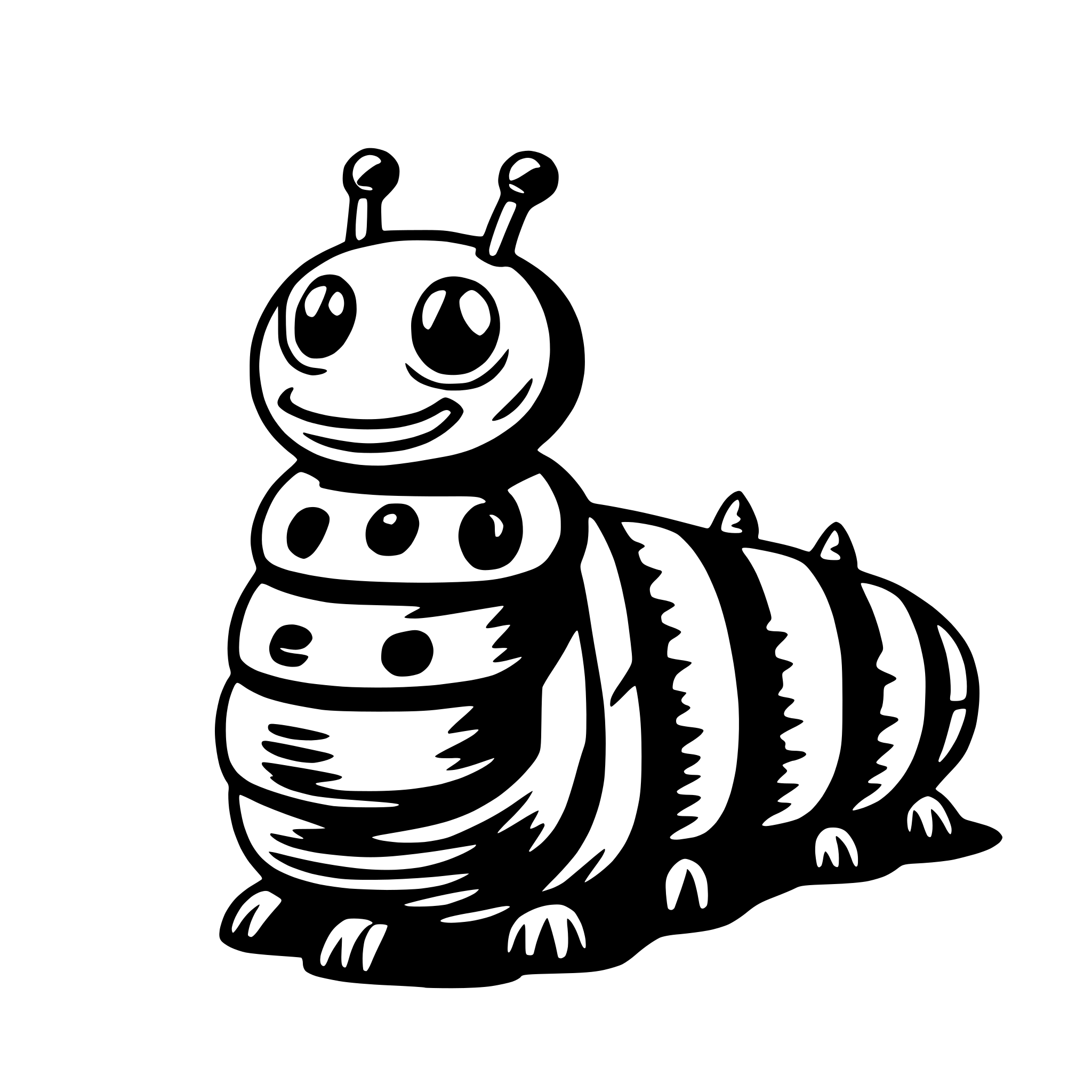 AI-generated SVG of a caterpillar