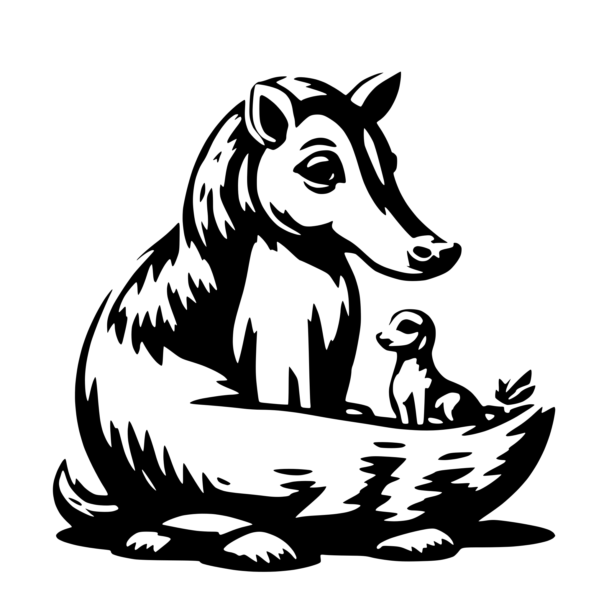 AI-generated SVG of a animal having a baby