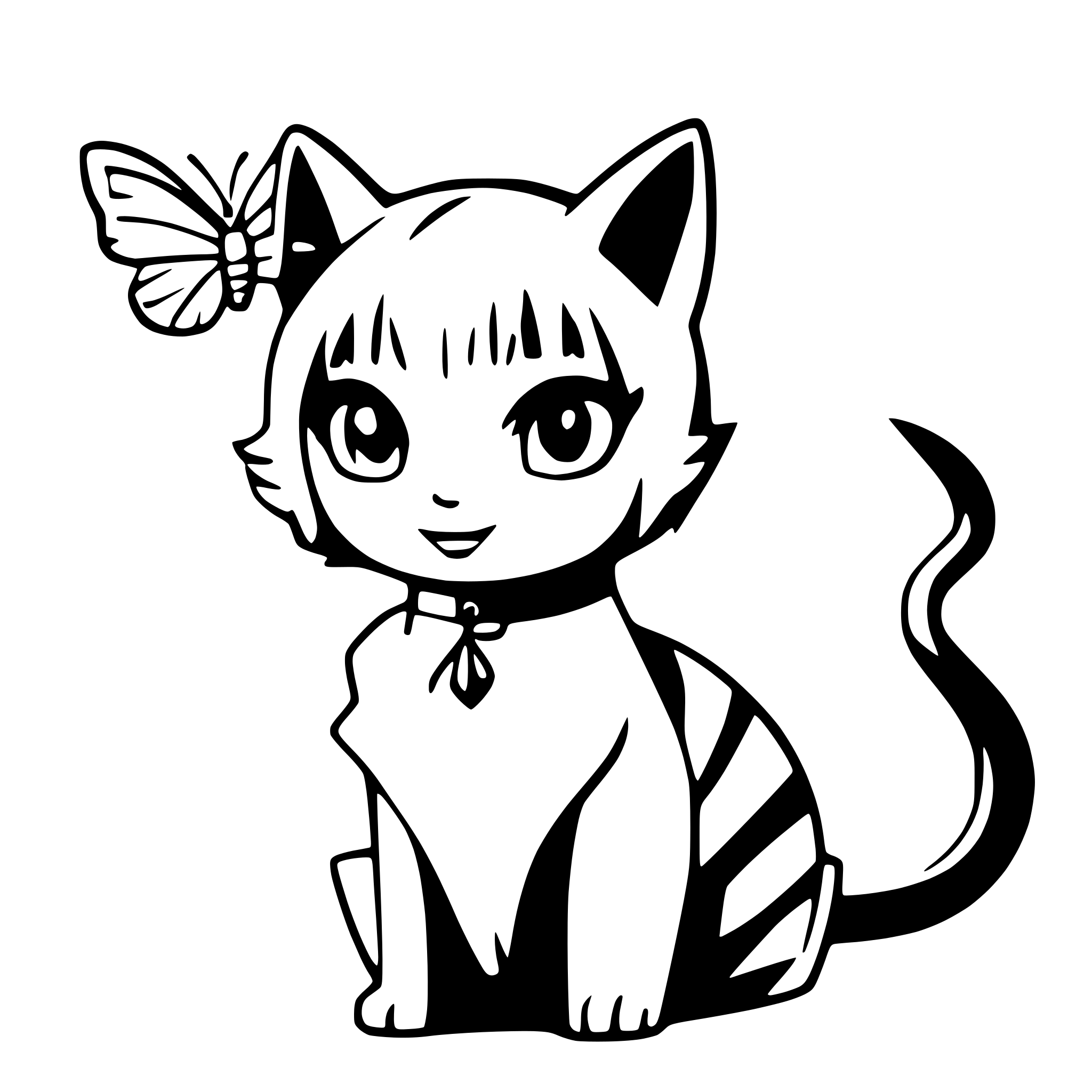 AI-generated SVG of a cat with butterfly wings