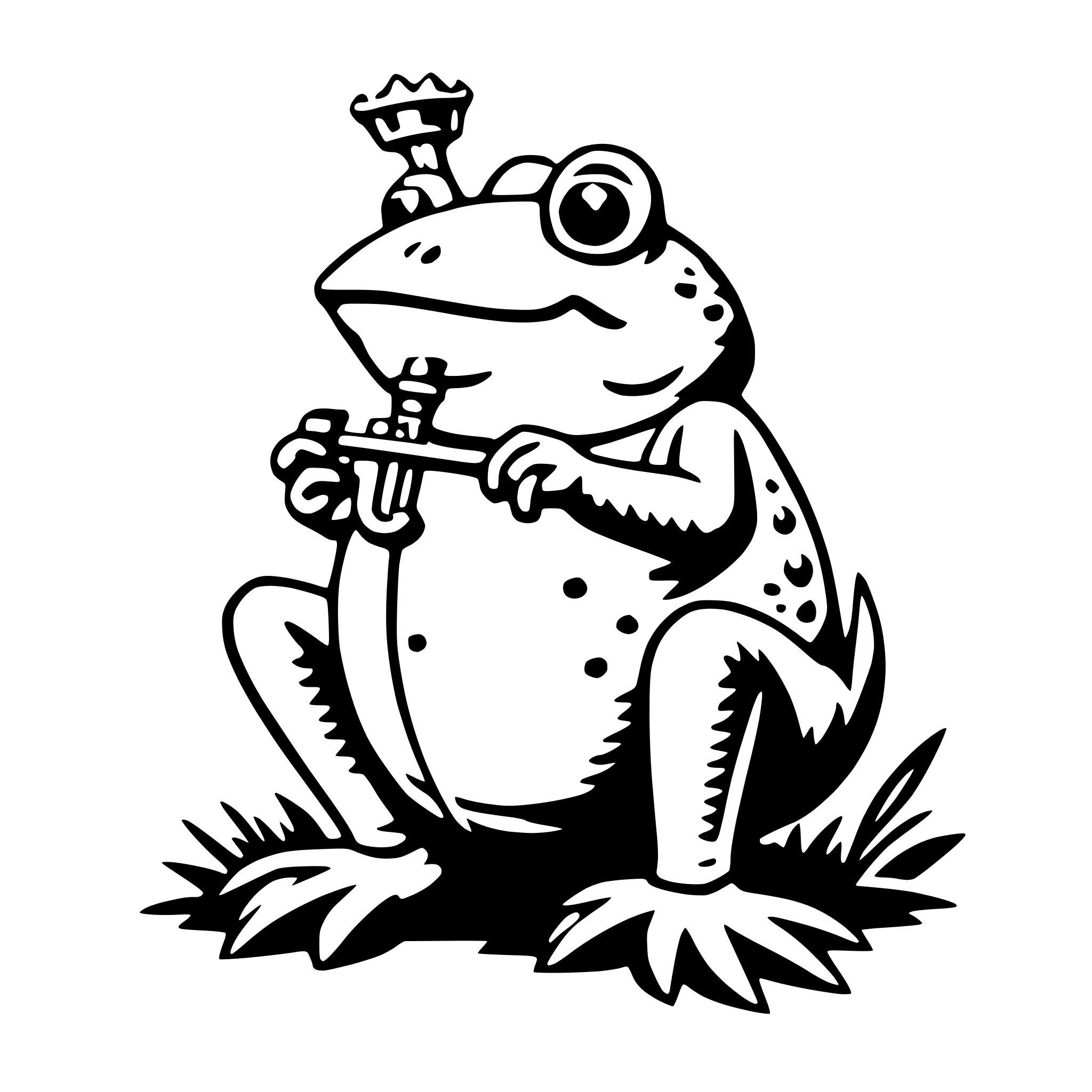 AI-generated SVG of a toad with trumpet