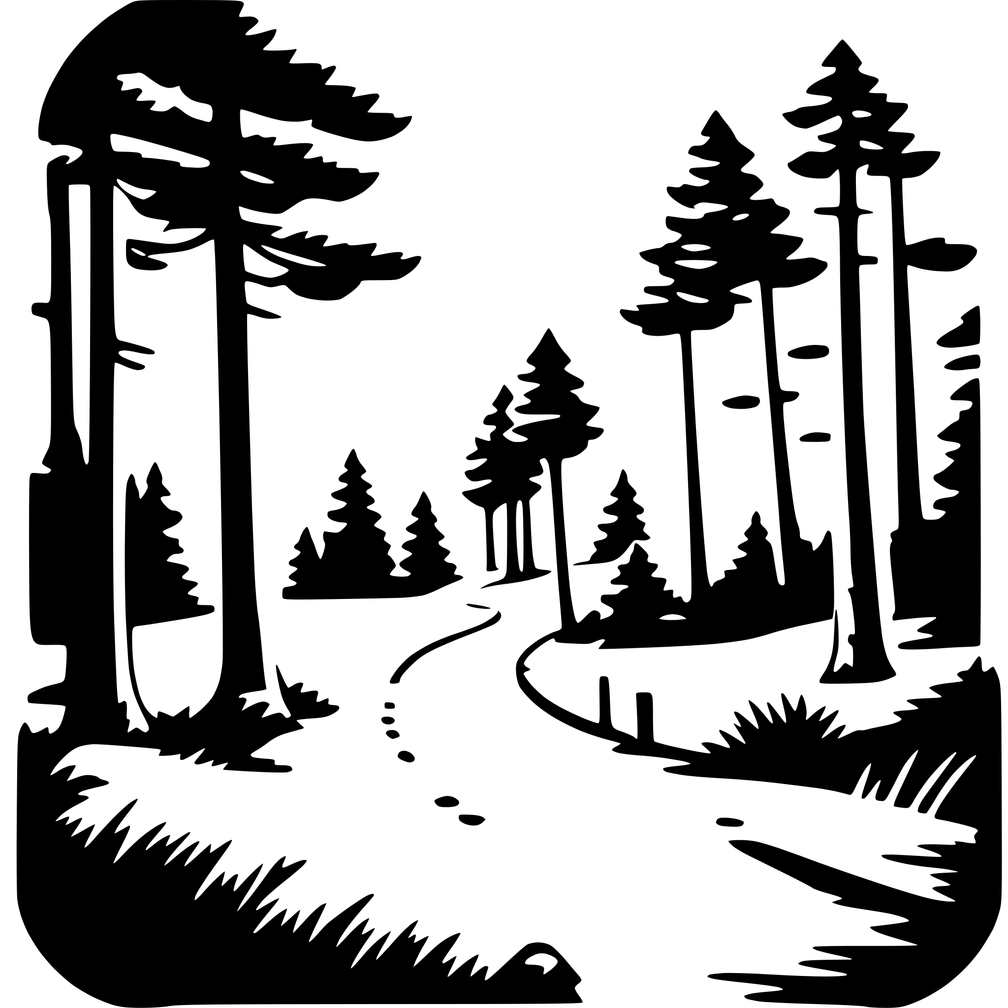 AI-generated SVG of 'forest hike'