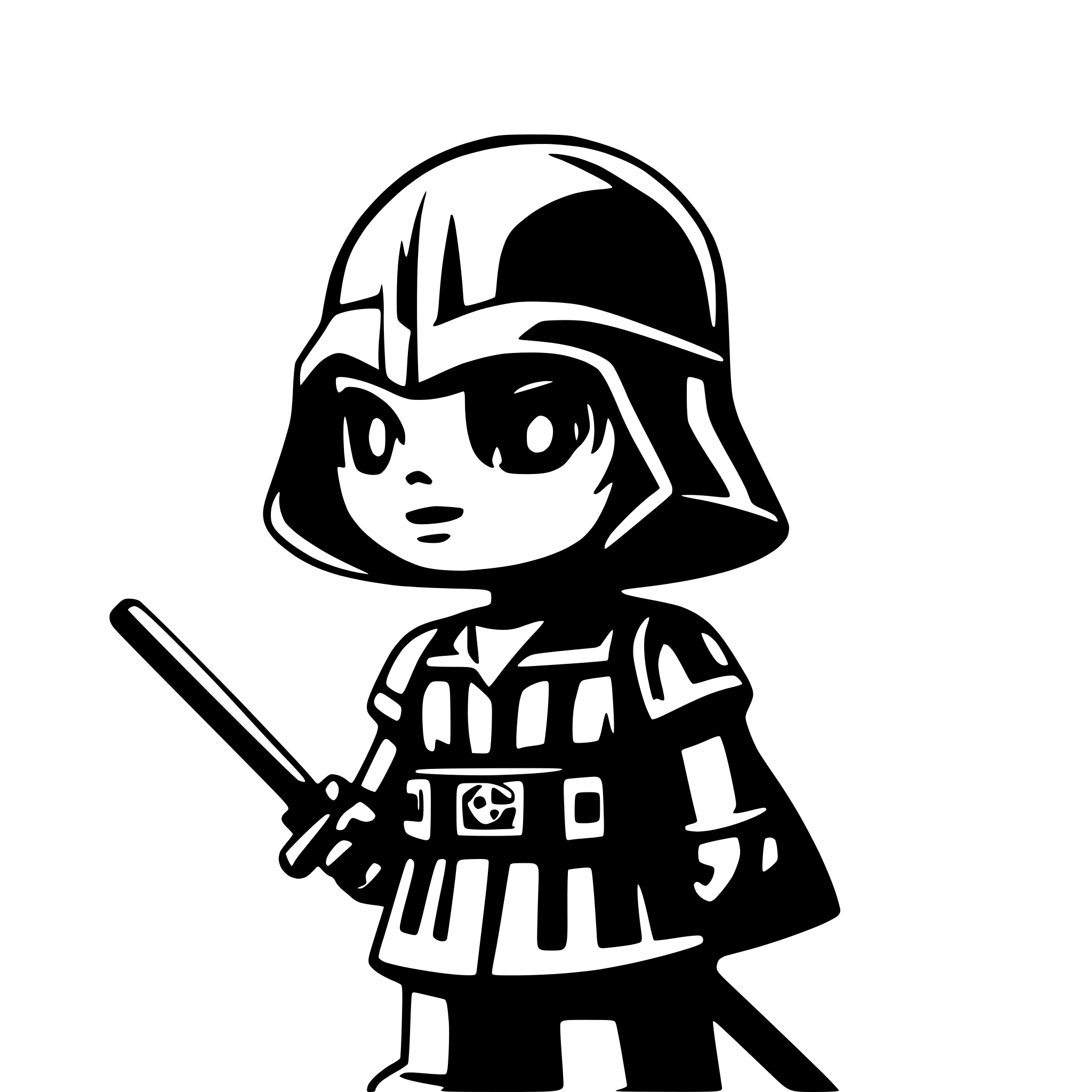 AI-generated SVG of 'hello Kitty is darth vader'