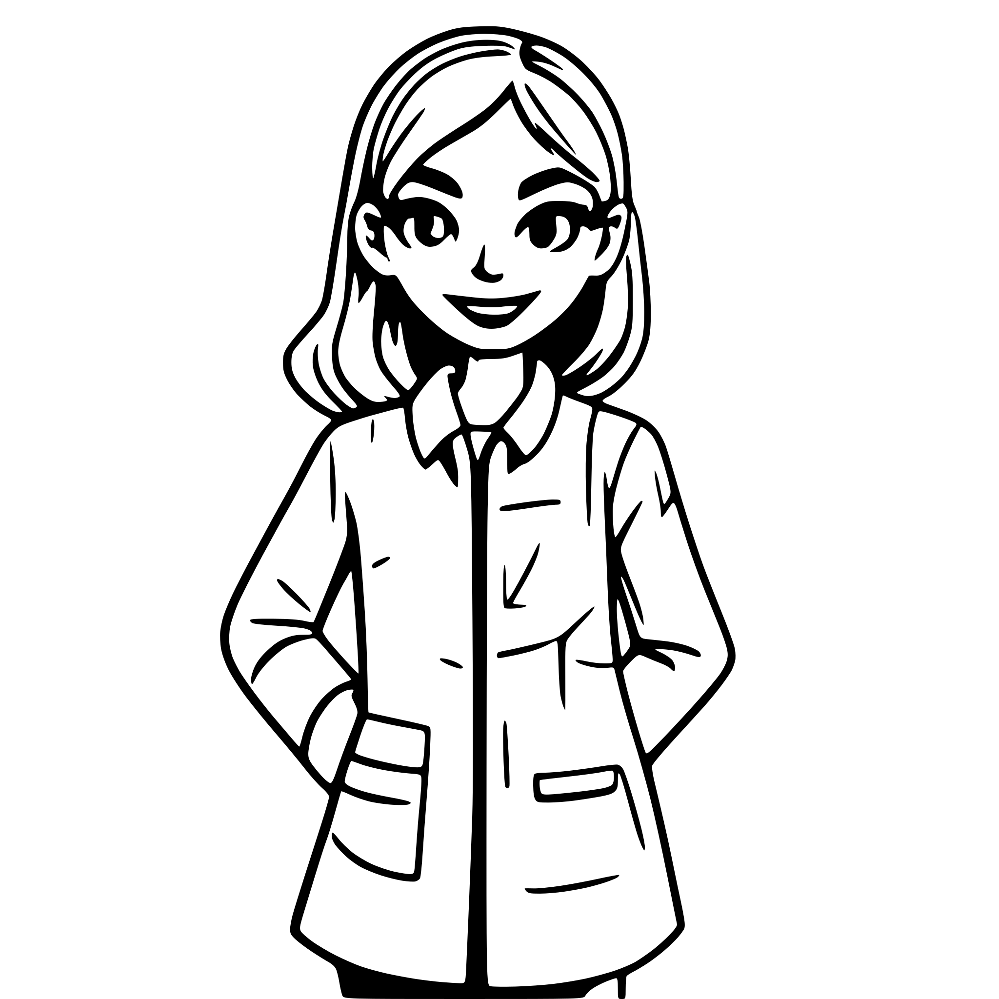 AI-generated SVG of a full body female teacher character illustration