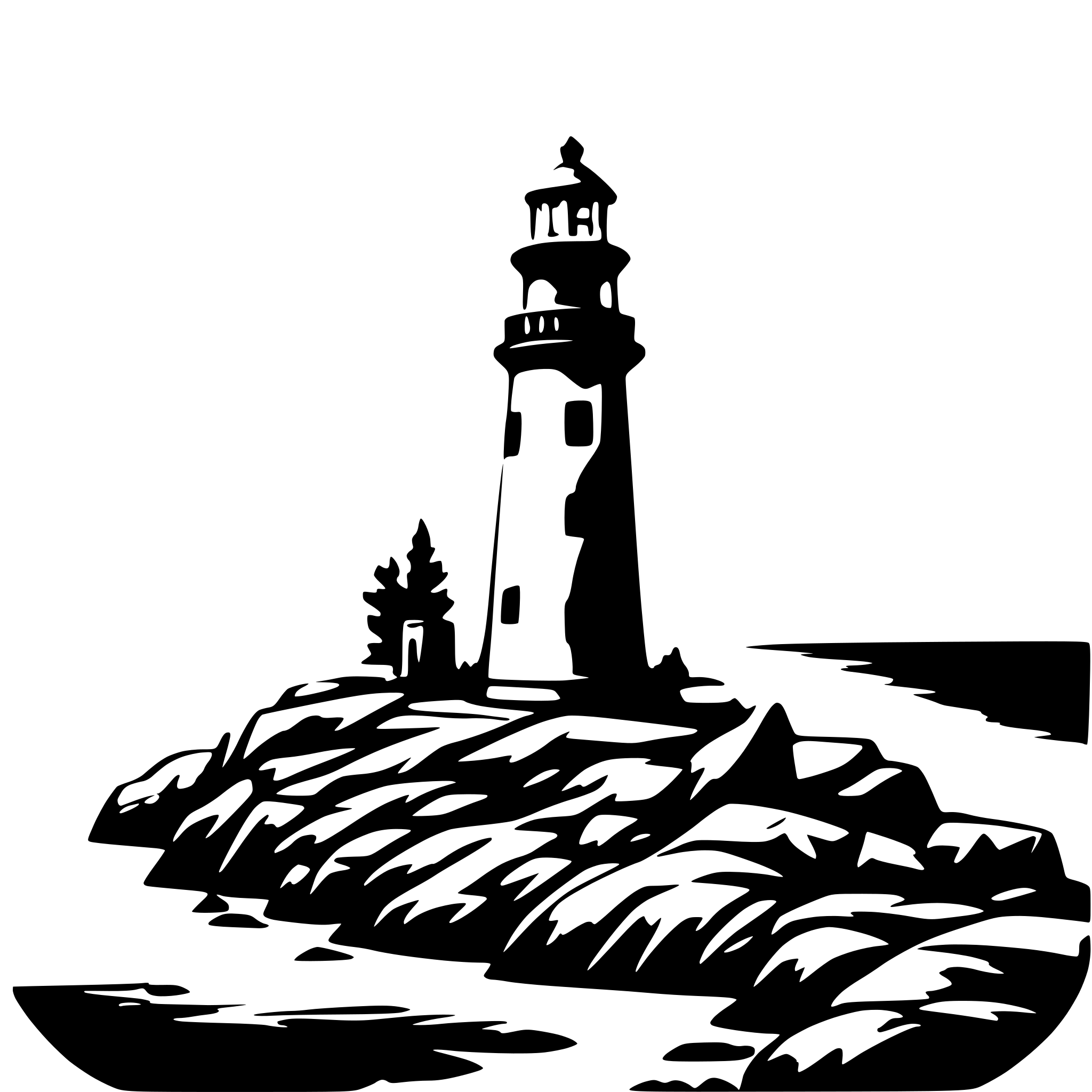 AI-generated SVG of a A lighthouse on a rocky shore