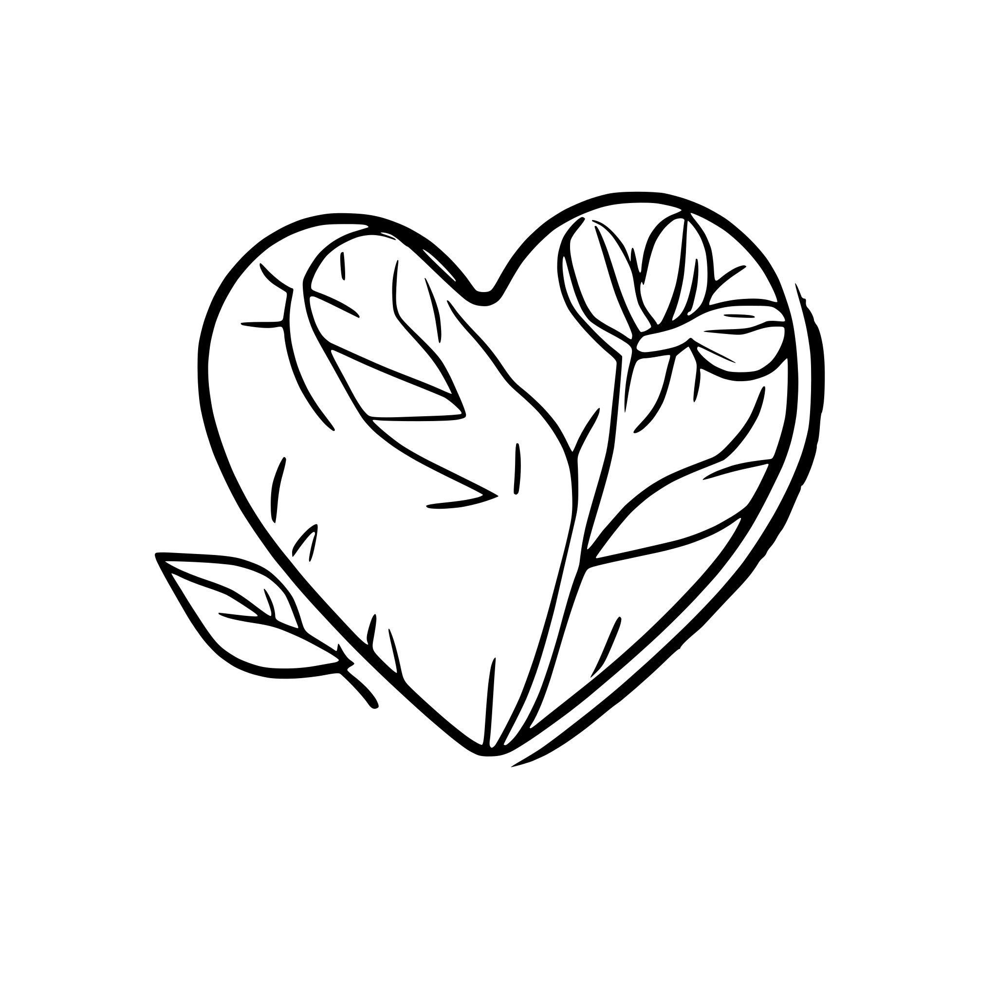 AI-generated SVG of a floral in heart shape