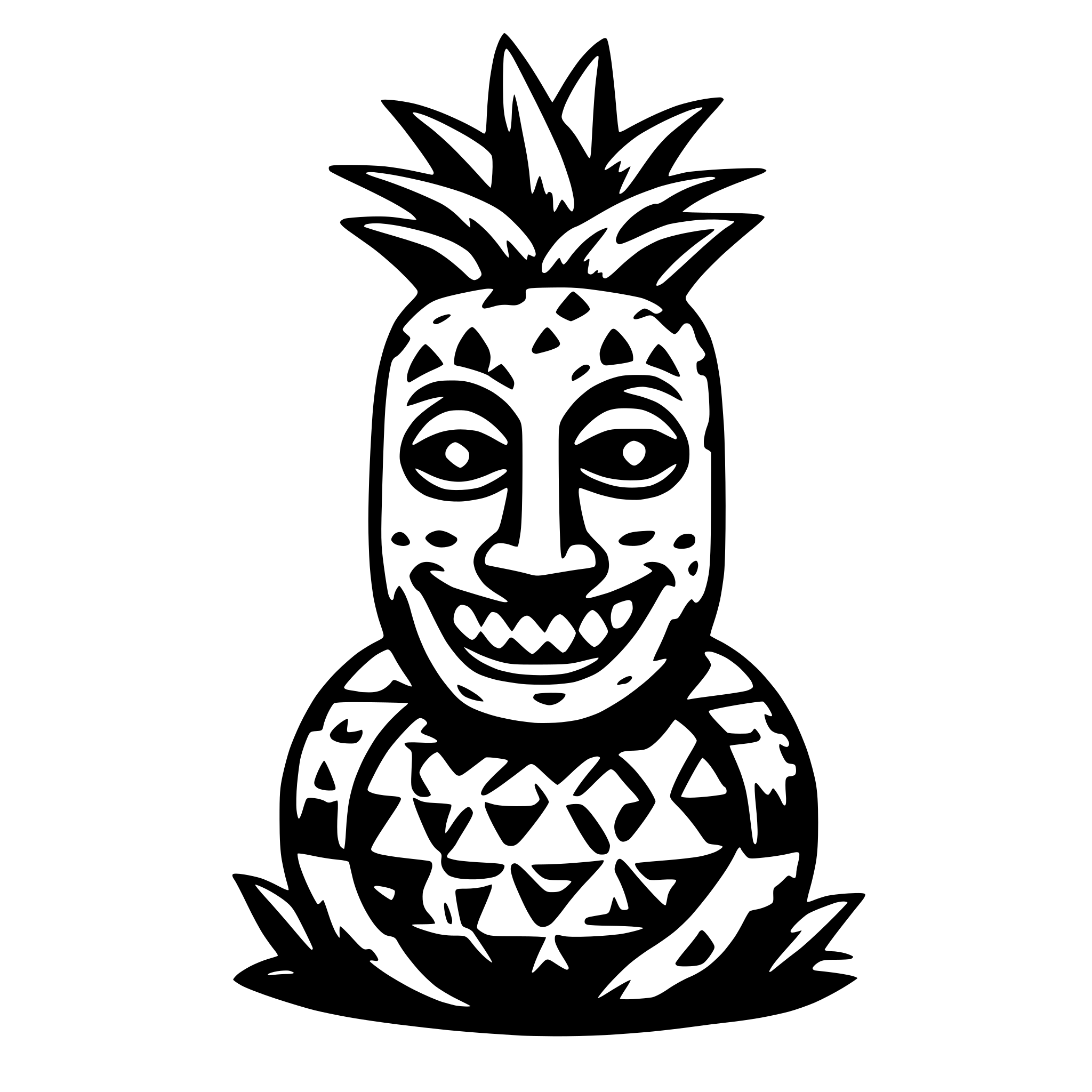 AI-generated SVG of 'pineapple tiki'