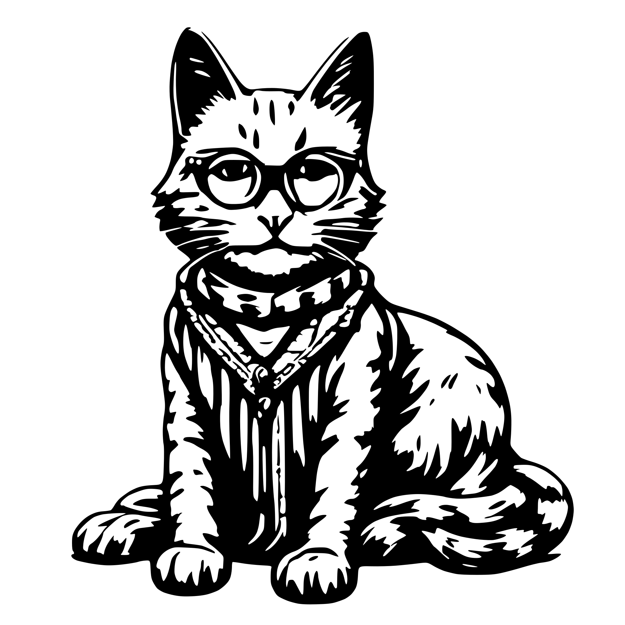 AI-generated SVG of 'gato hipster sencillo'