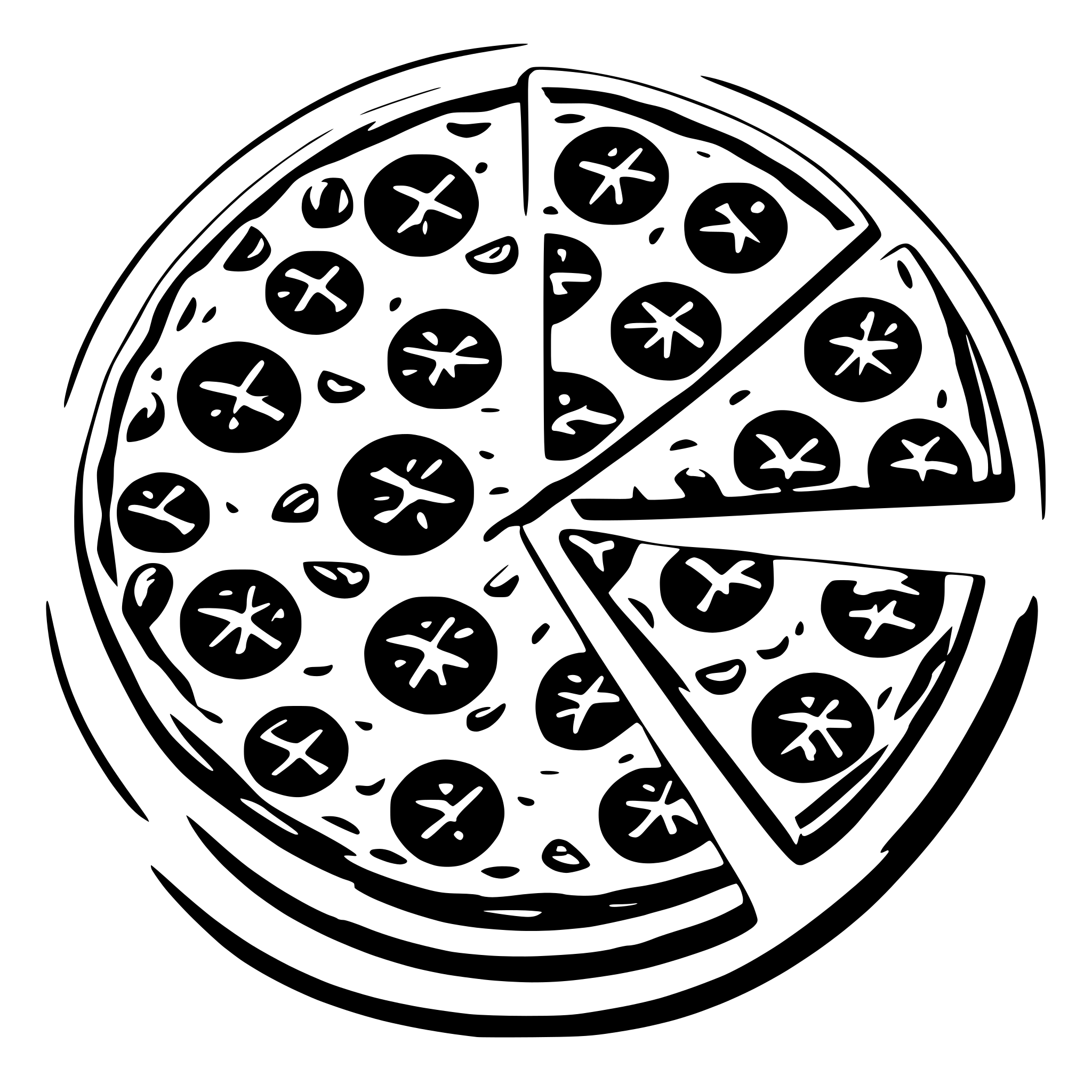AI-generated SVG of 'pizza top view'