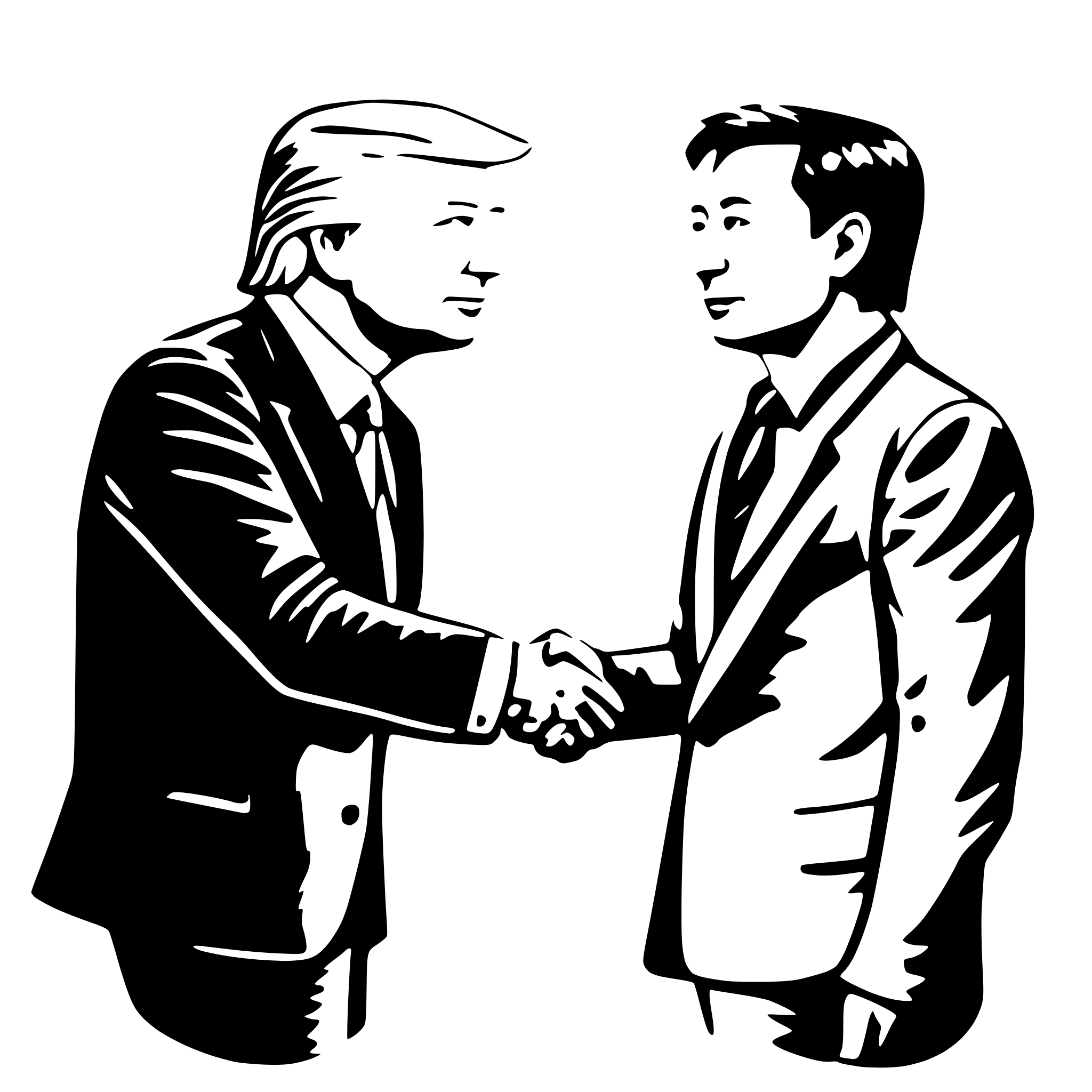 AI-generated SVG of 'Trump shakes hand with Elon Musk'