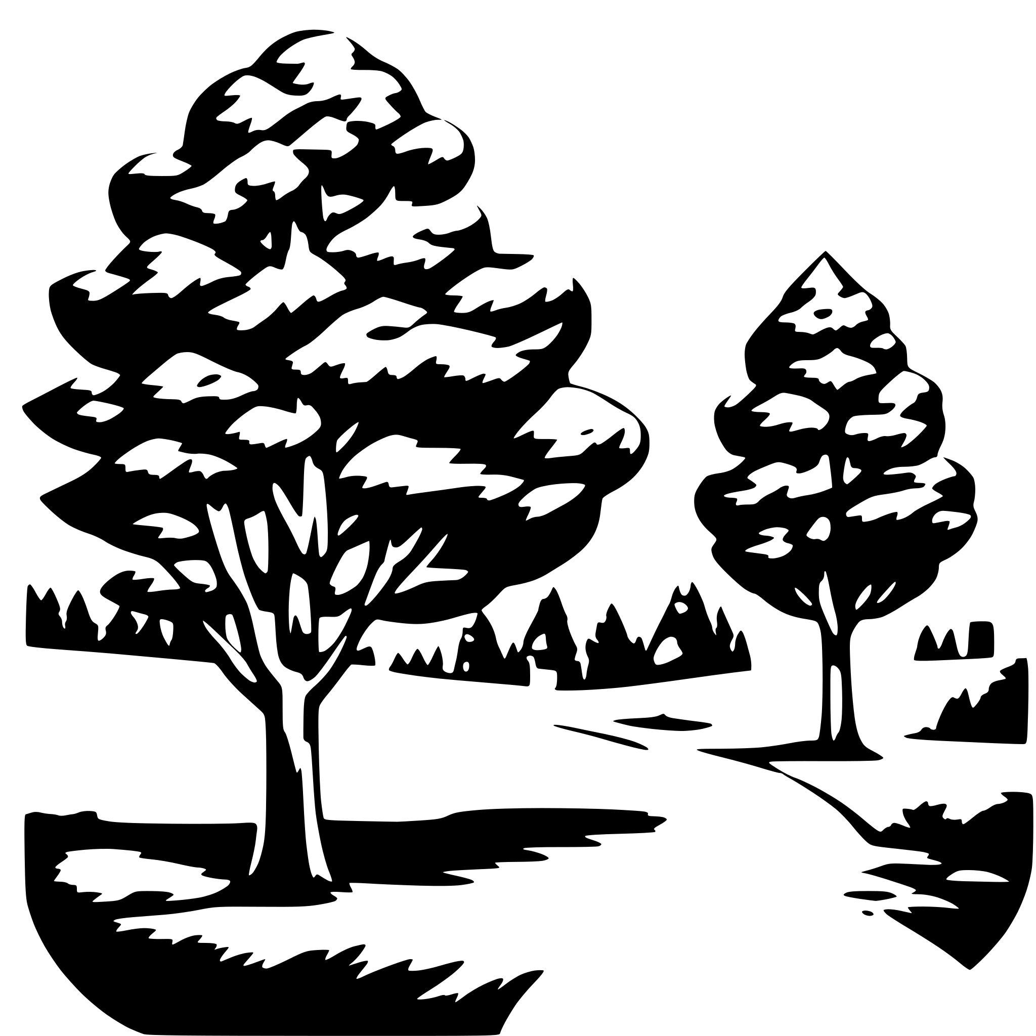 AI-generated SVG of a low detail, landscape, simple, trees