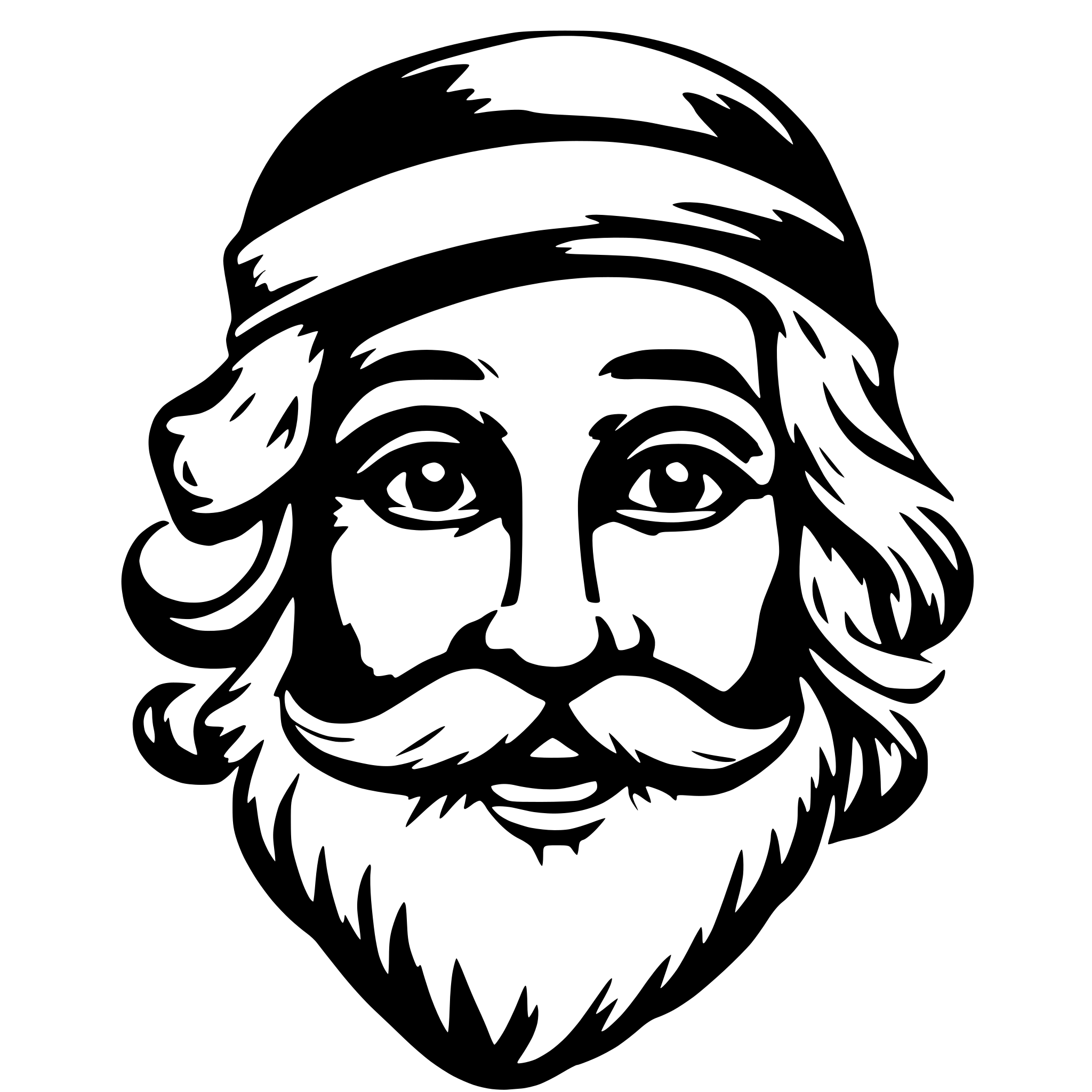 AI-generated SVG of a simple santa face with cristmas accents