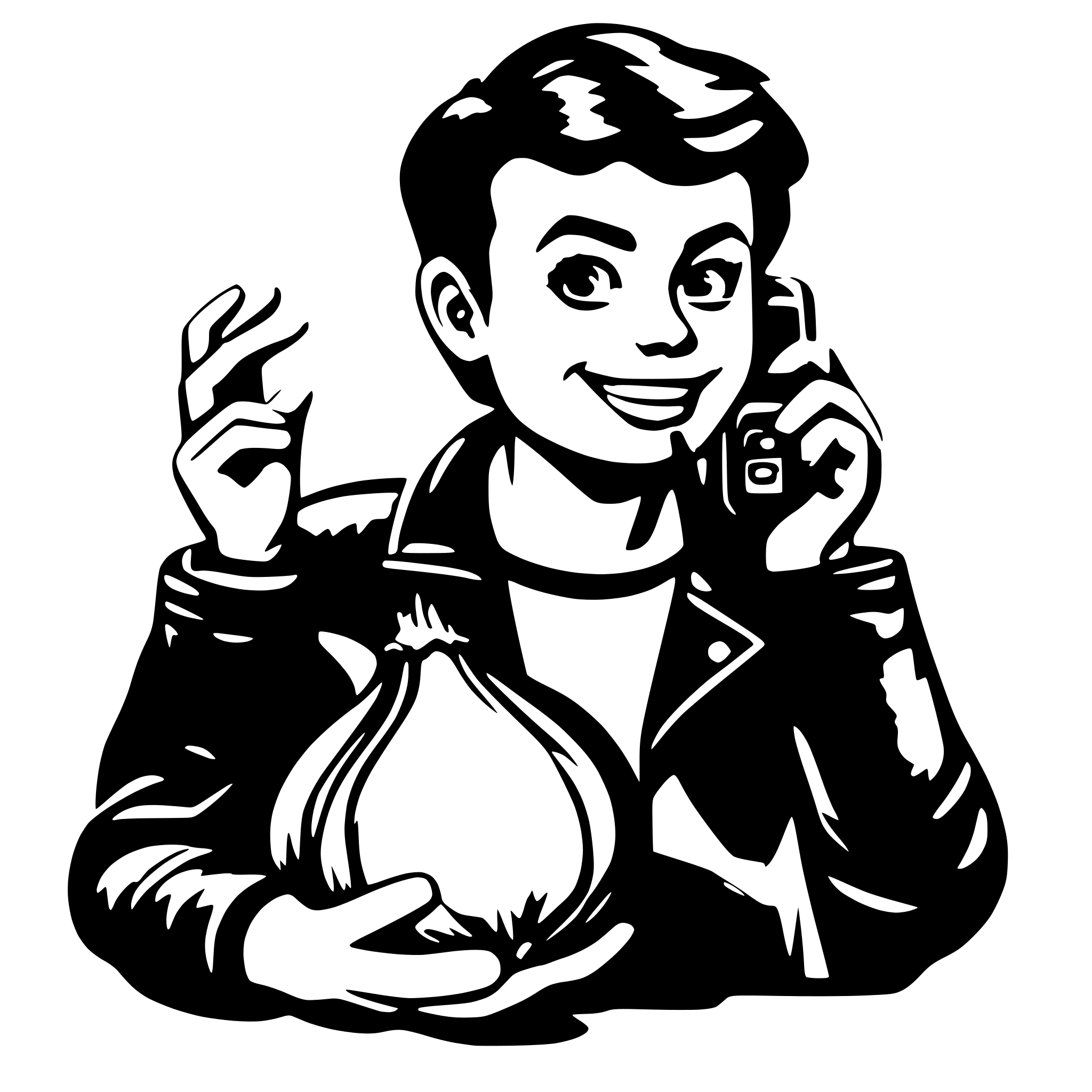 AI-generated SVG of a onion talking on a cell phone