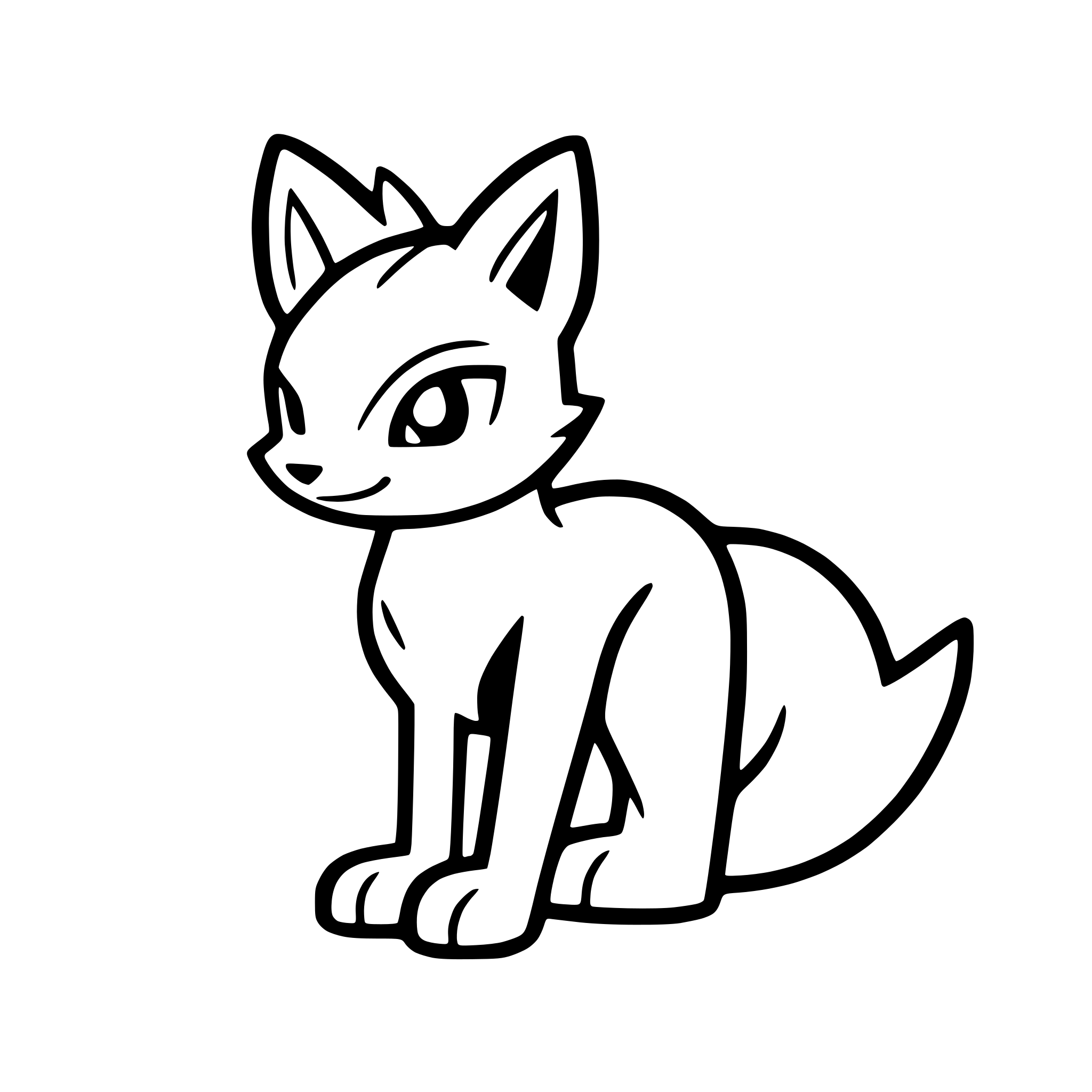 AI-generated SVG of 'fox with flowing tail'