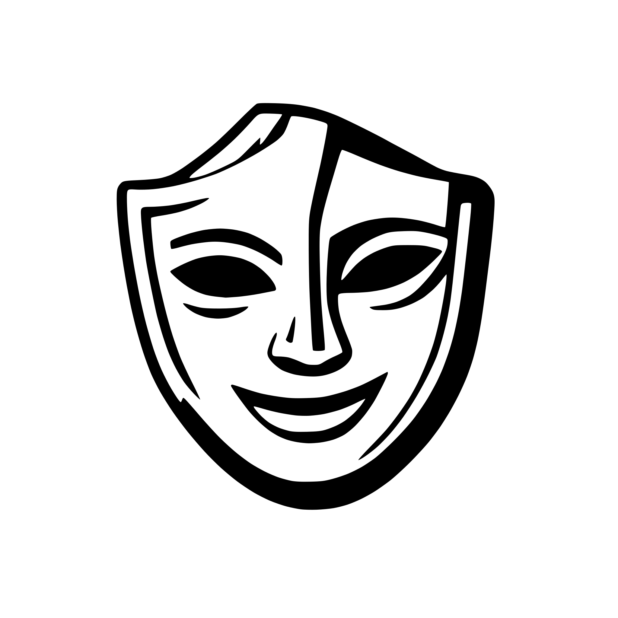 AI-generated SVG of 'Comedy Mask and Tragedy Mask'