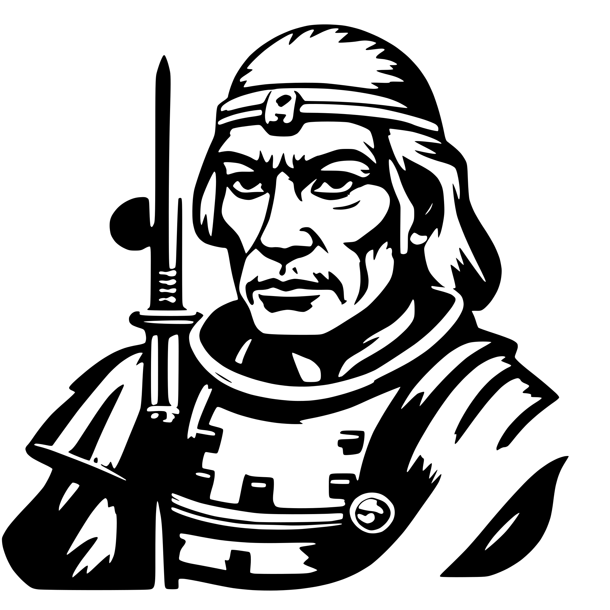 AI-generated SVG of a old samurai