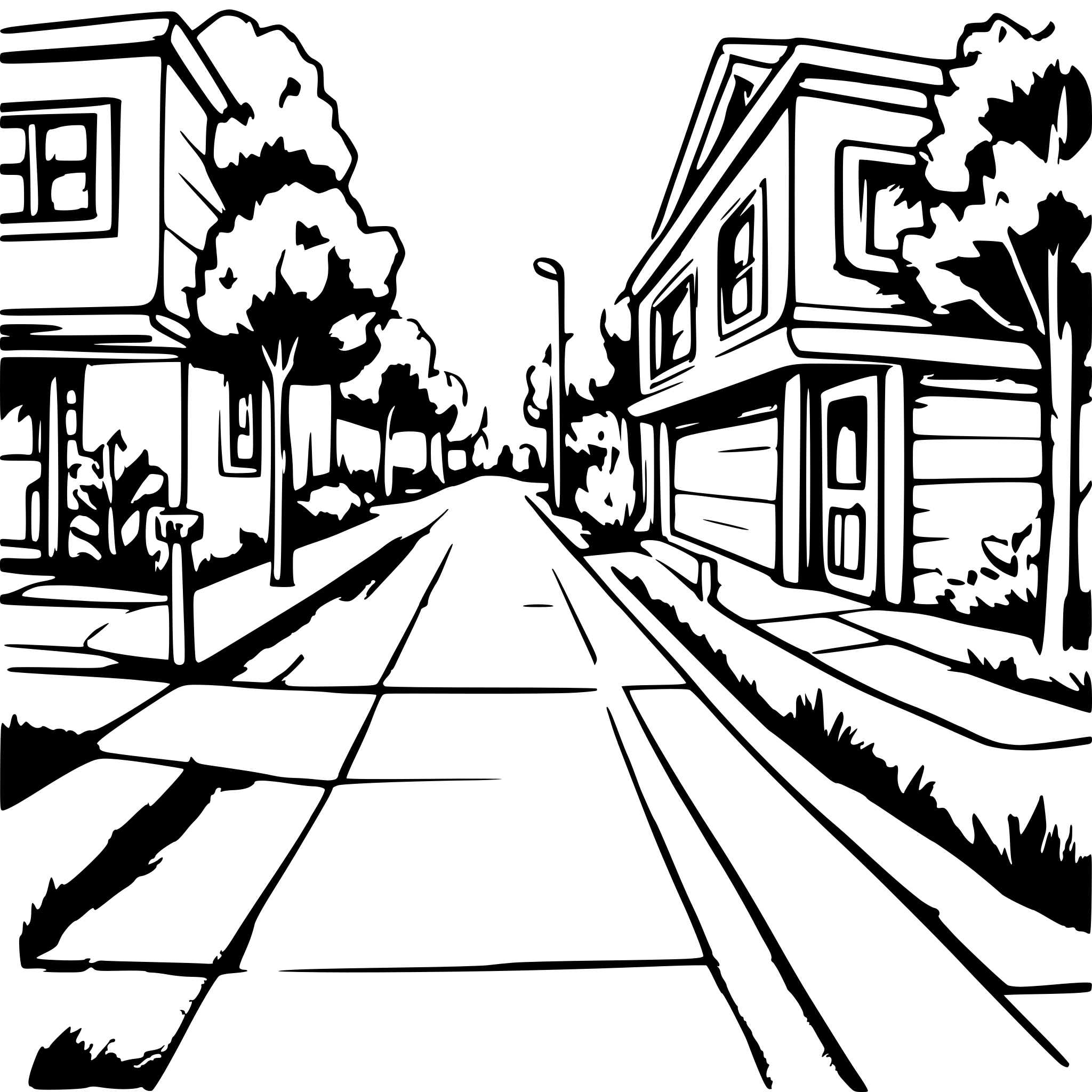 AI-generated SVG of 'us suburban street'