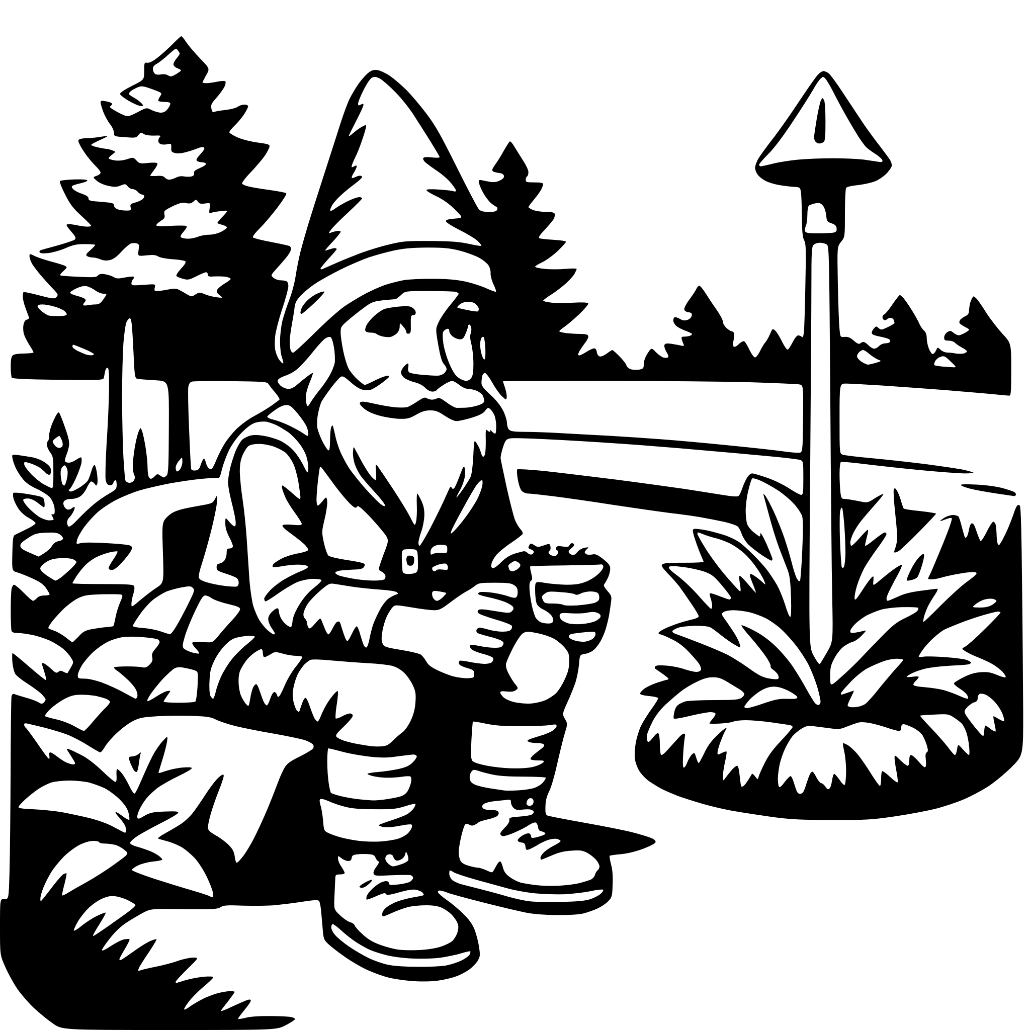 AI-generated SVG of a garden with gnome