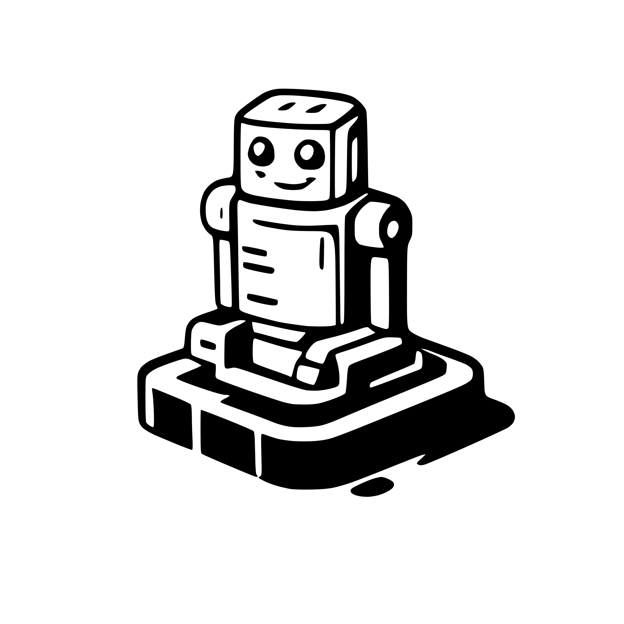 AI-generated SVG of 'Robot sitting on an island'
