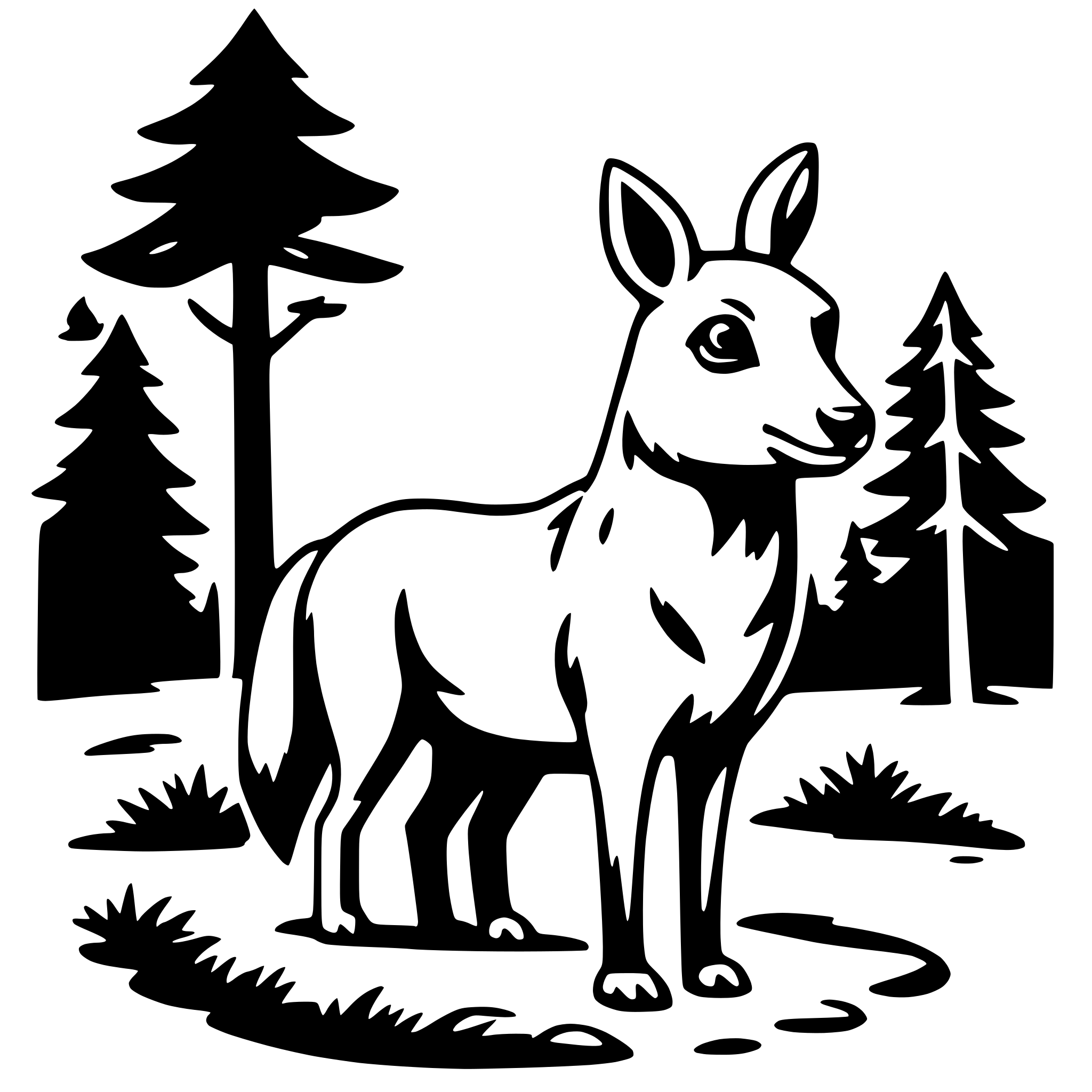 AI-generated SVG of a forest animals