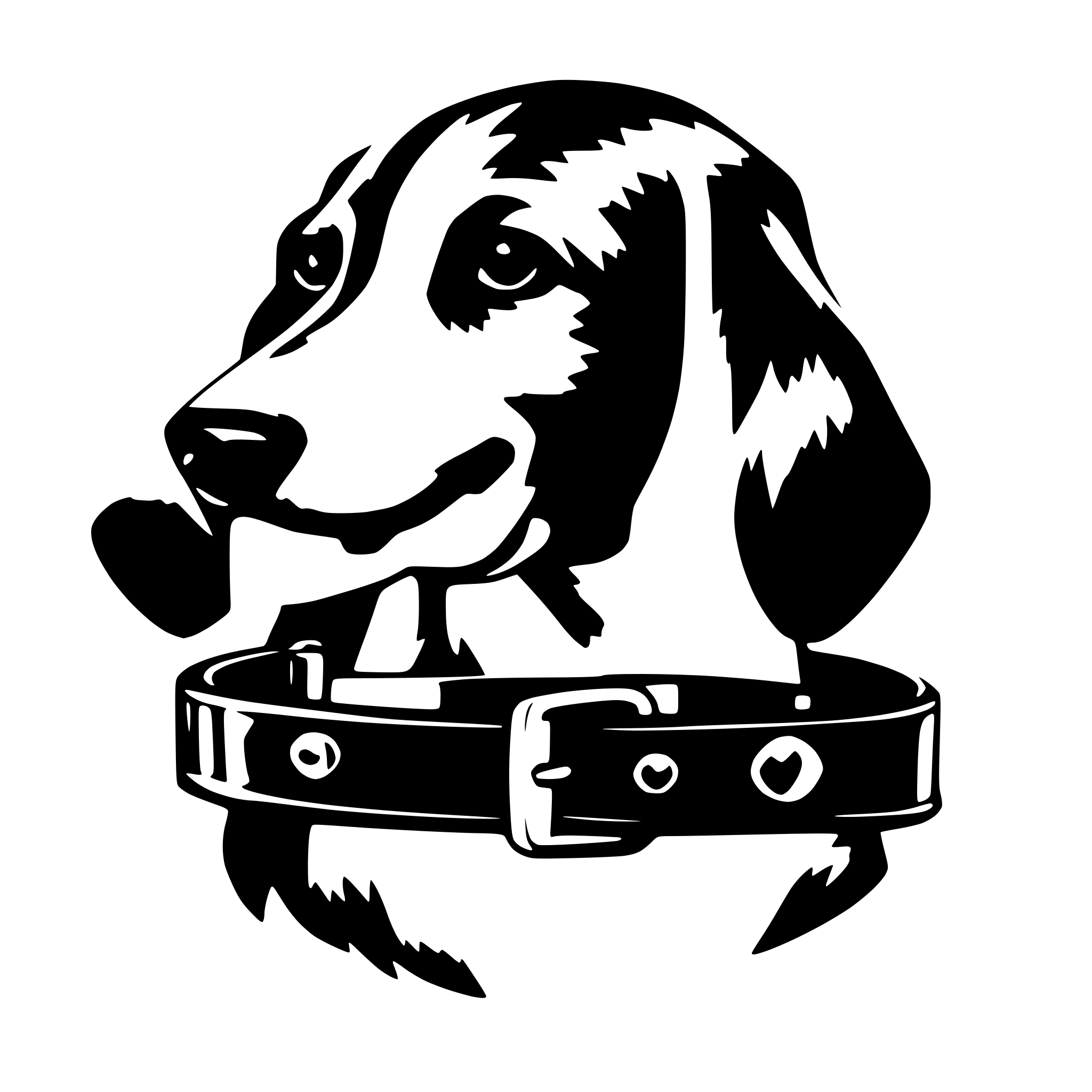 AI-generated SVG of a a transparent black svg. A dog collar