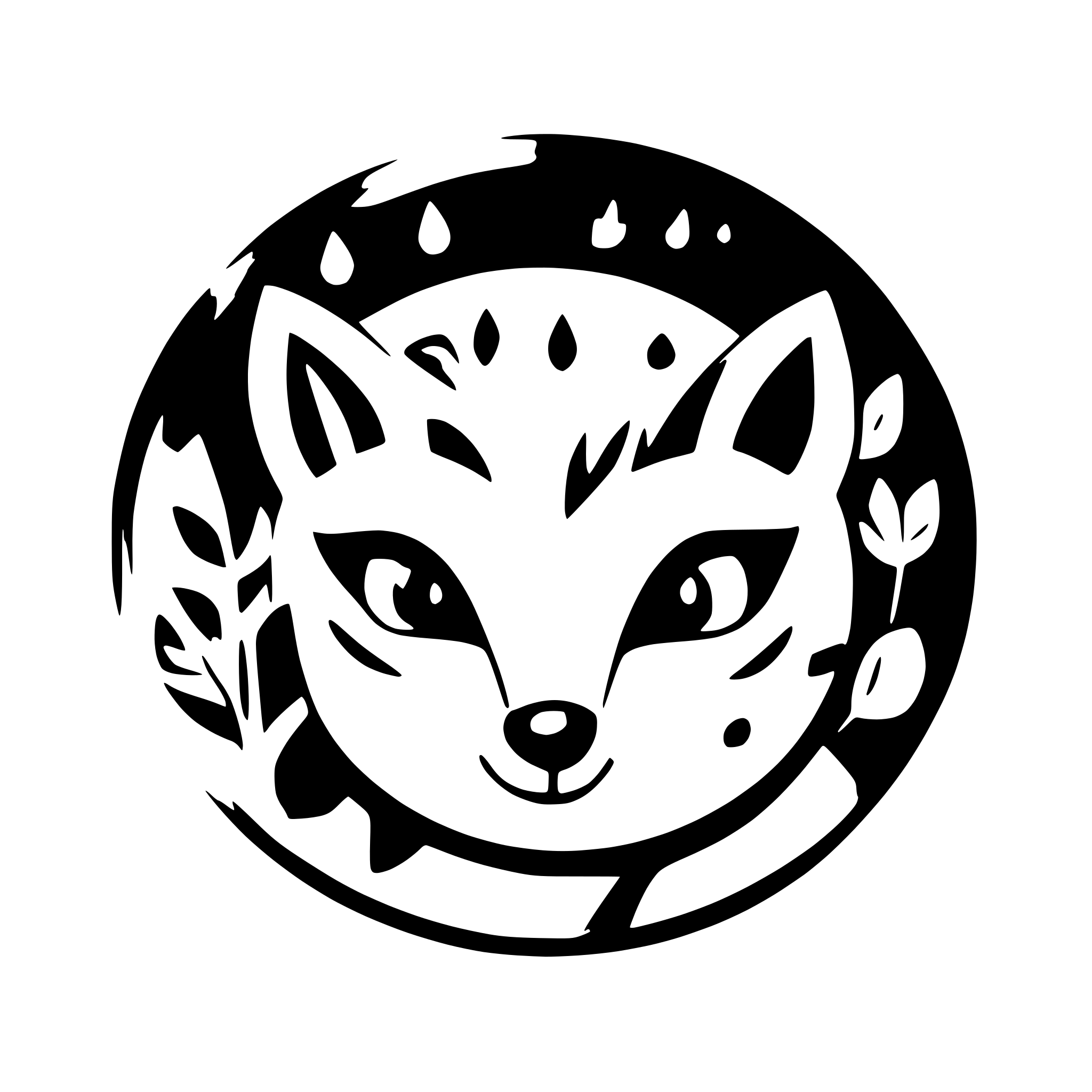 AI-generated SVG of 'round fox face with snowflake'