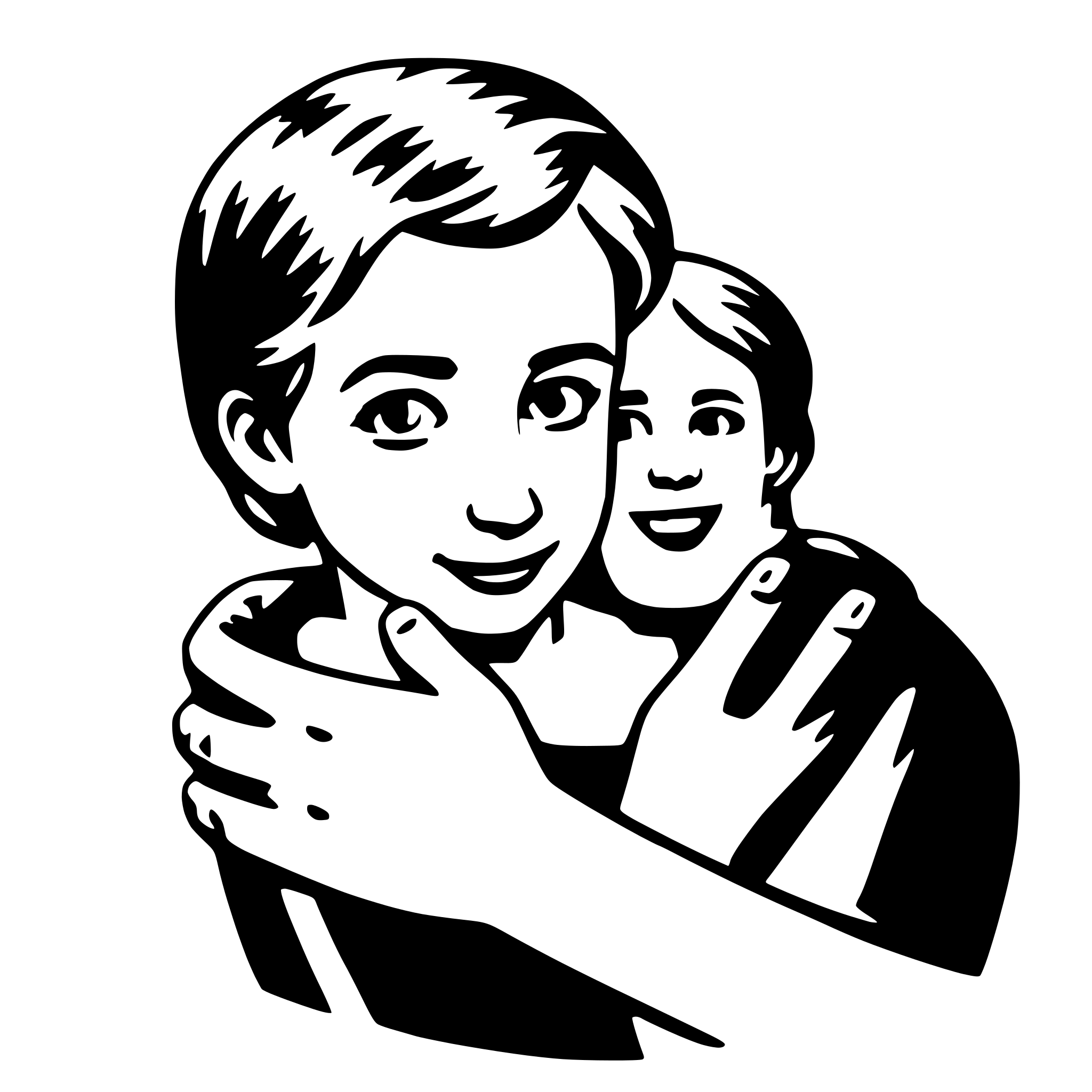 AI-generated SVG of 'heartfelt hugs'