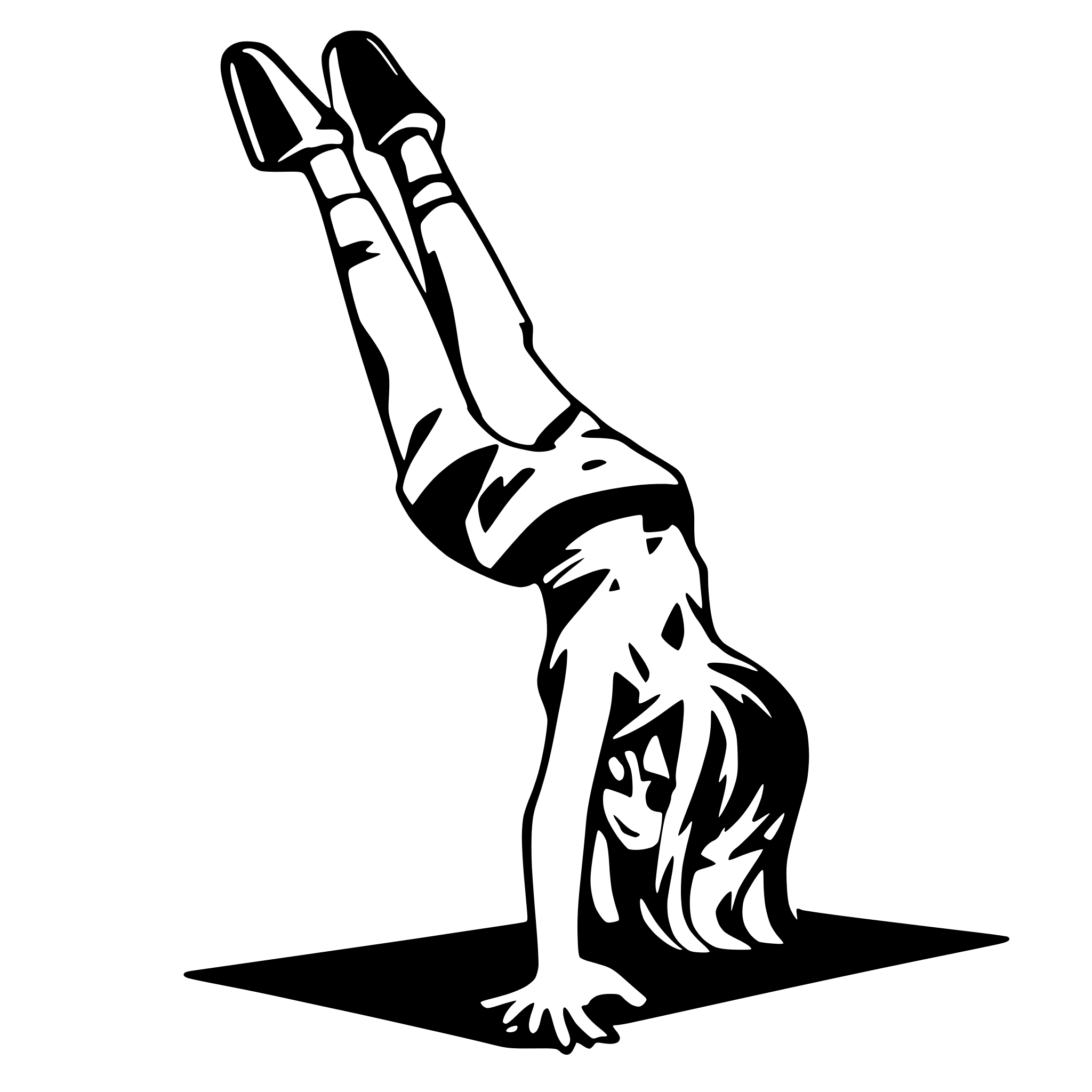 AI-generated SVG of a woman doing a handstand