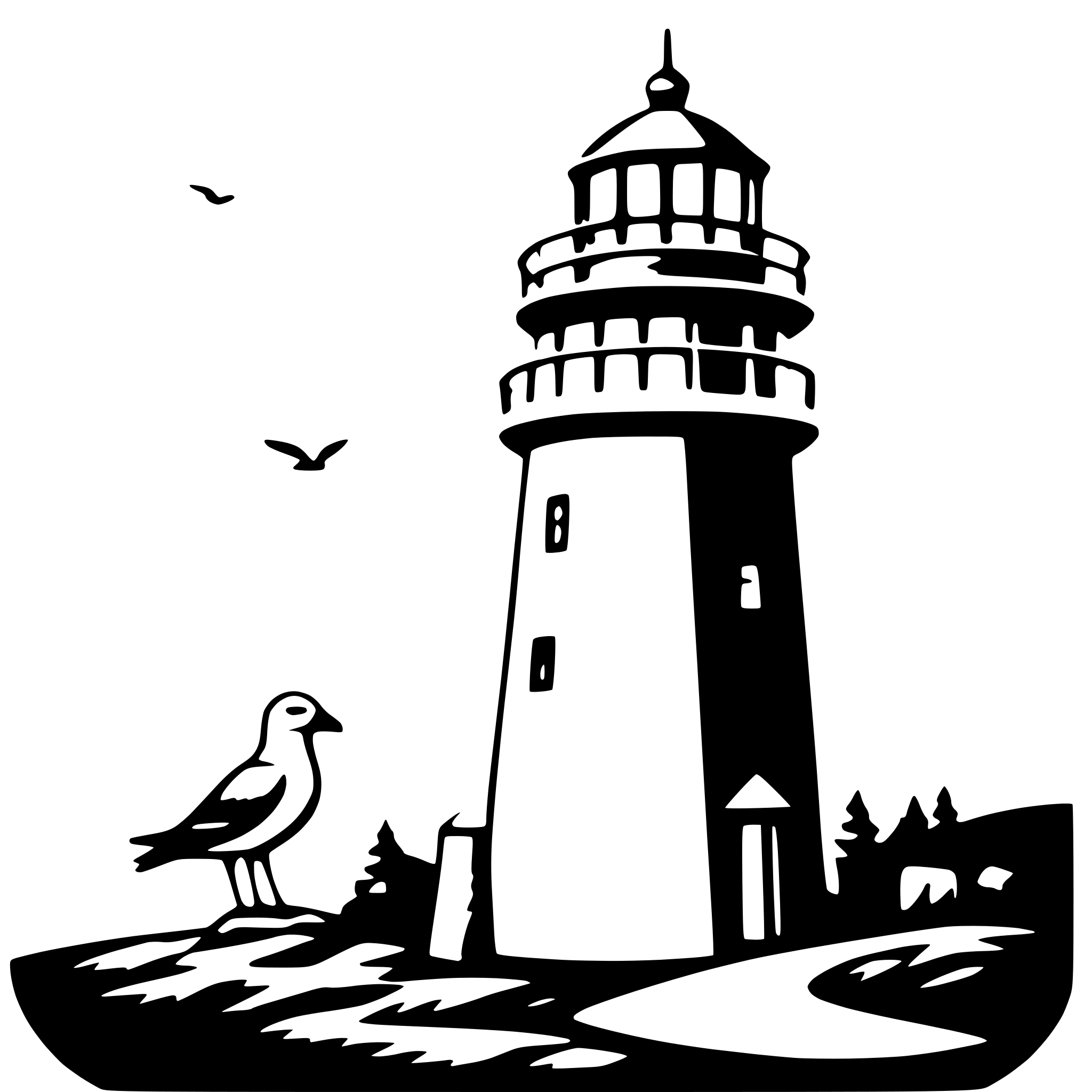 AI-generated SVG of a lighthouse and seagull