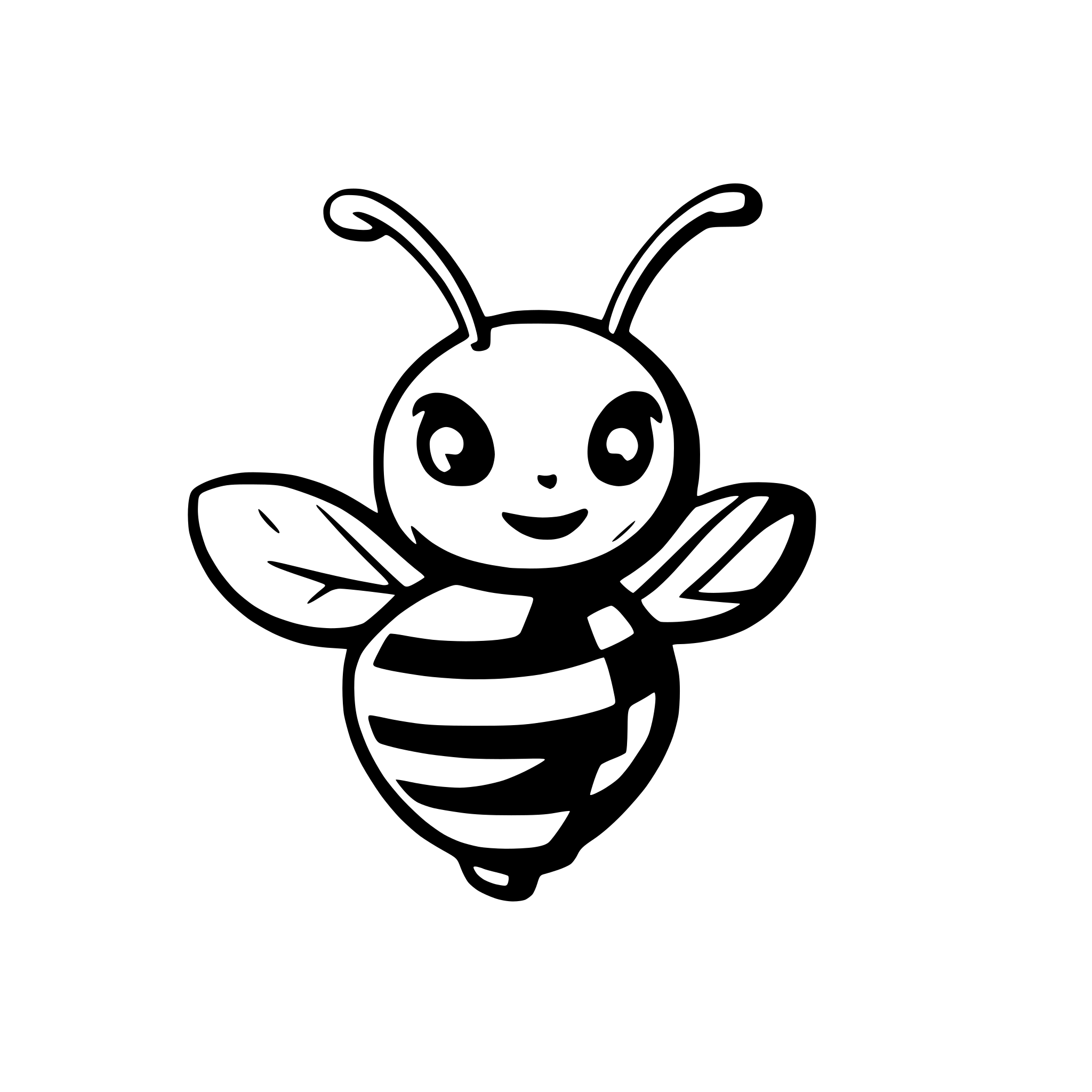 AI-generated SVG of 'minimal bee'