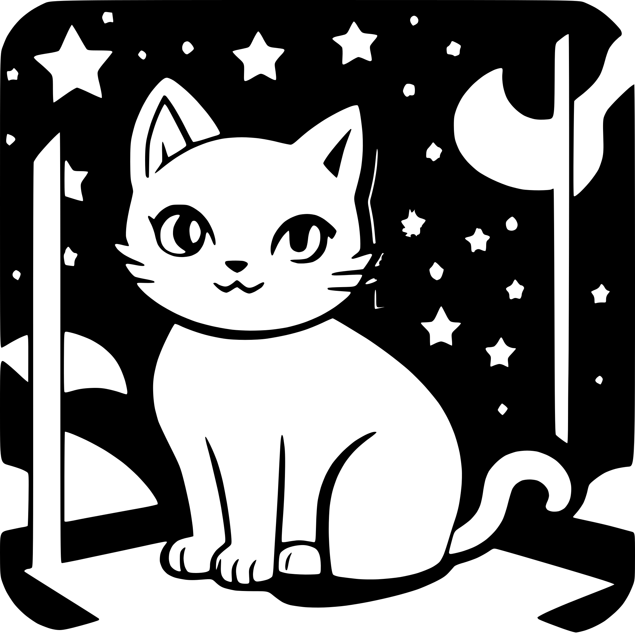 AI-generated SVG of 'cat with starry background'