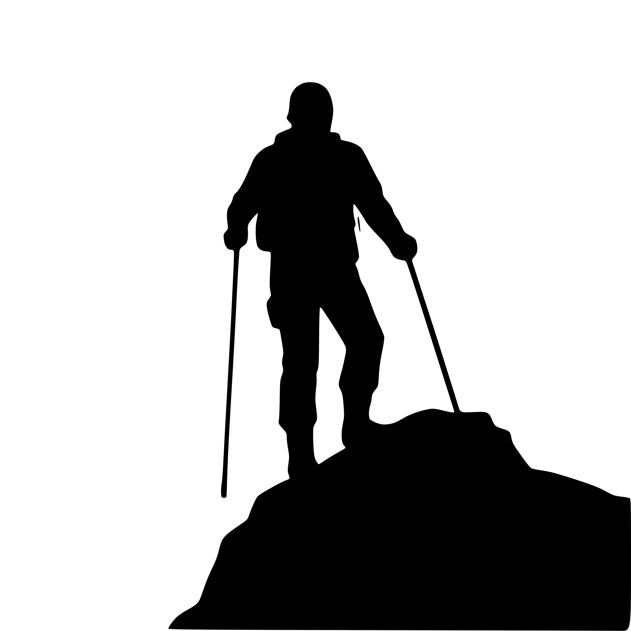 AI-generated SVG of a mountain climber reaching summit