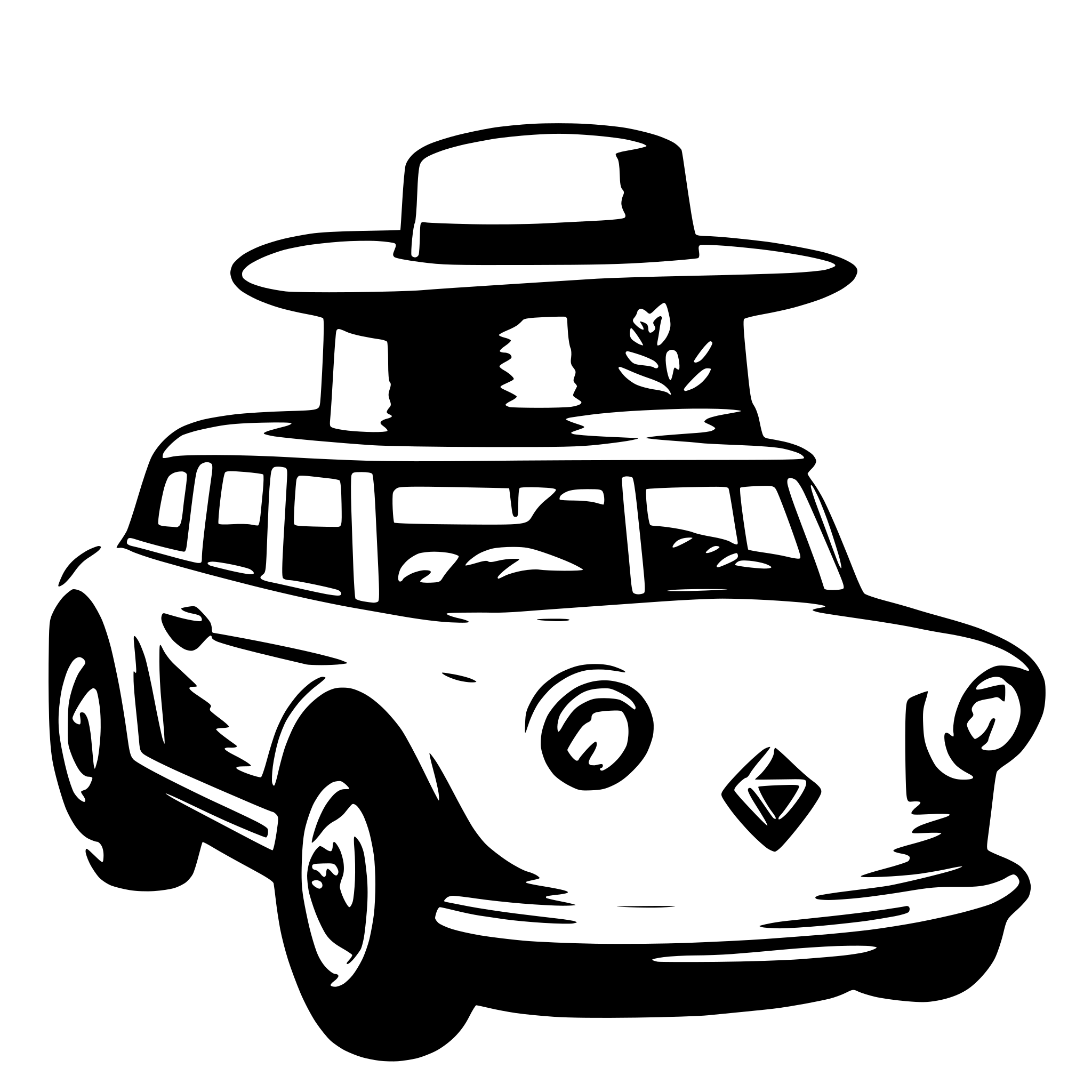 AI-generated SVG of a car with hat