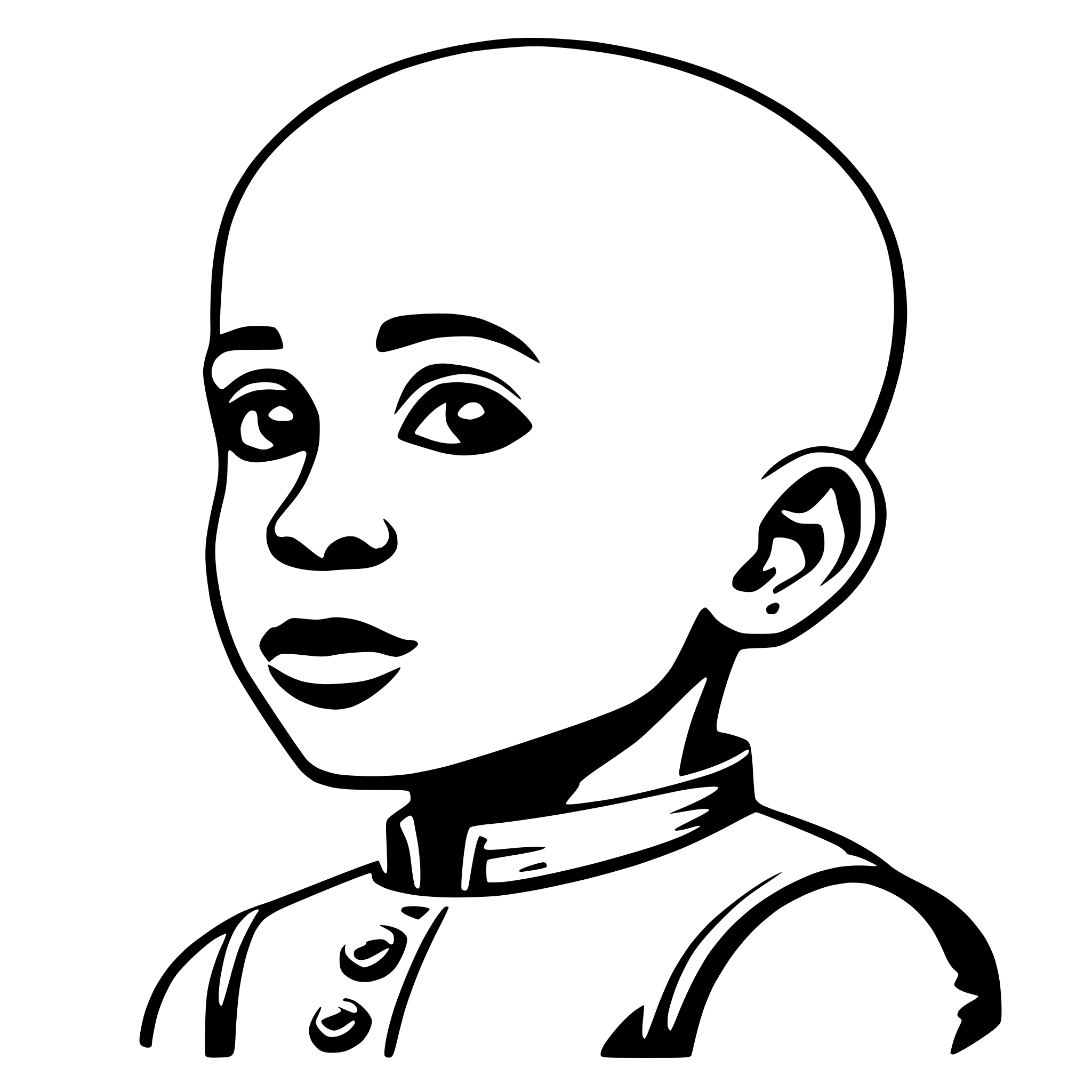 AI-generated SVG of a bald african boy