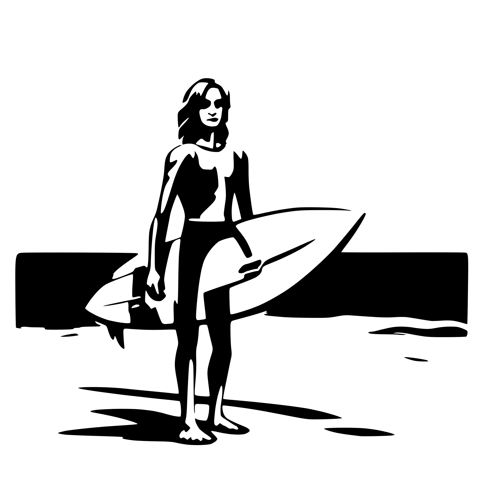 AI-generated SVG of 'surfer in the beach'