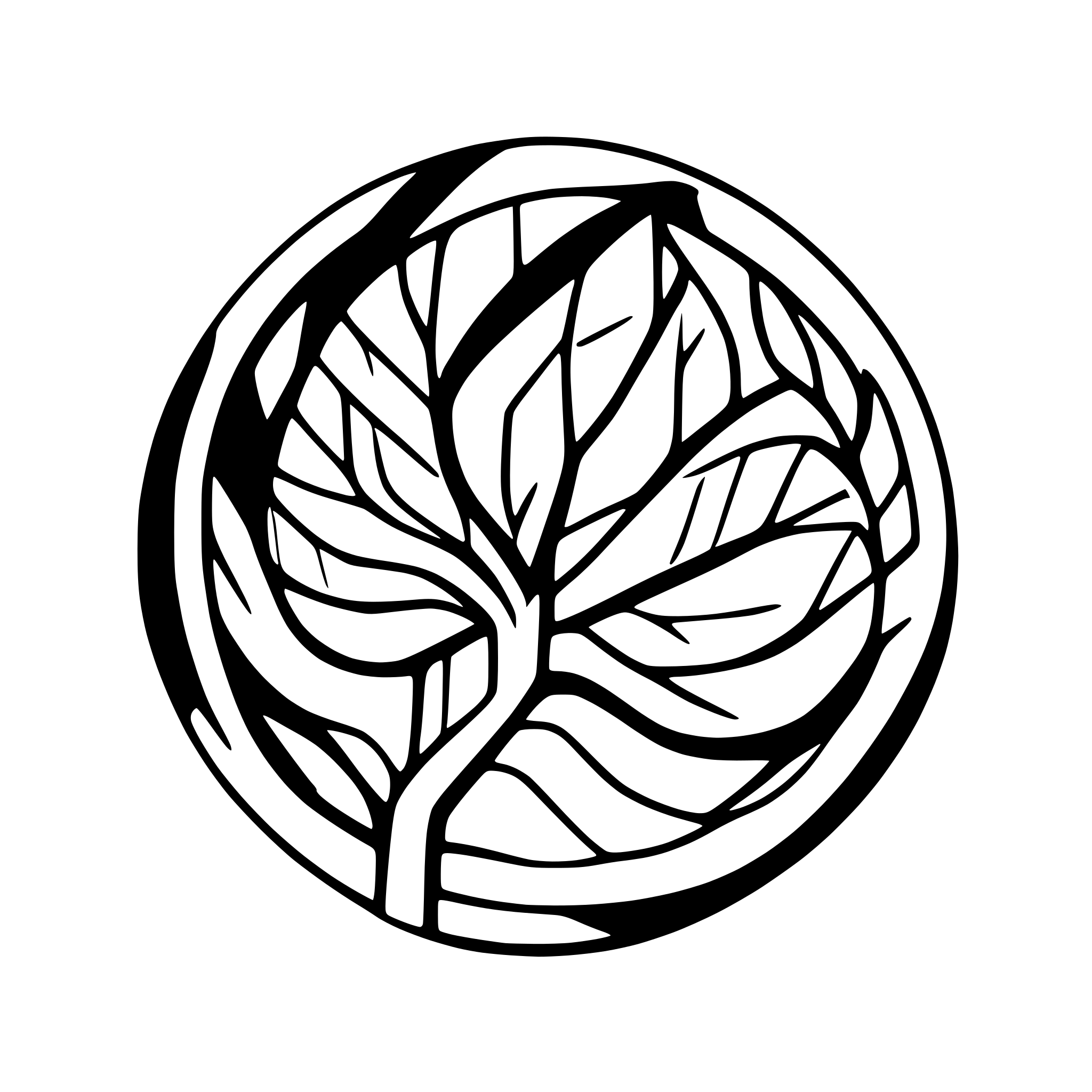 AI-generated SVG of a Create a logo with symetric shape in  black, and white, that resembles of tech