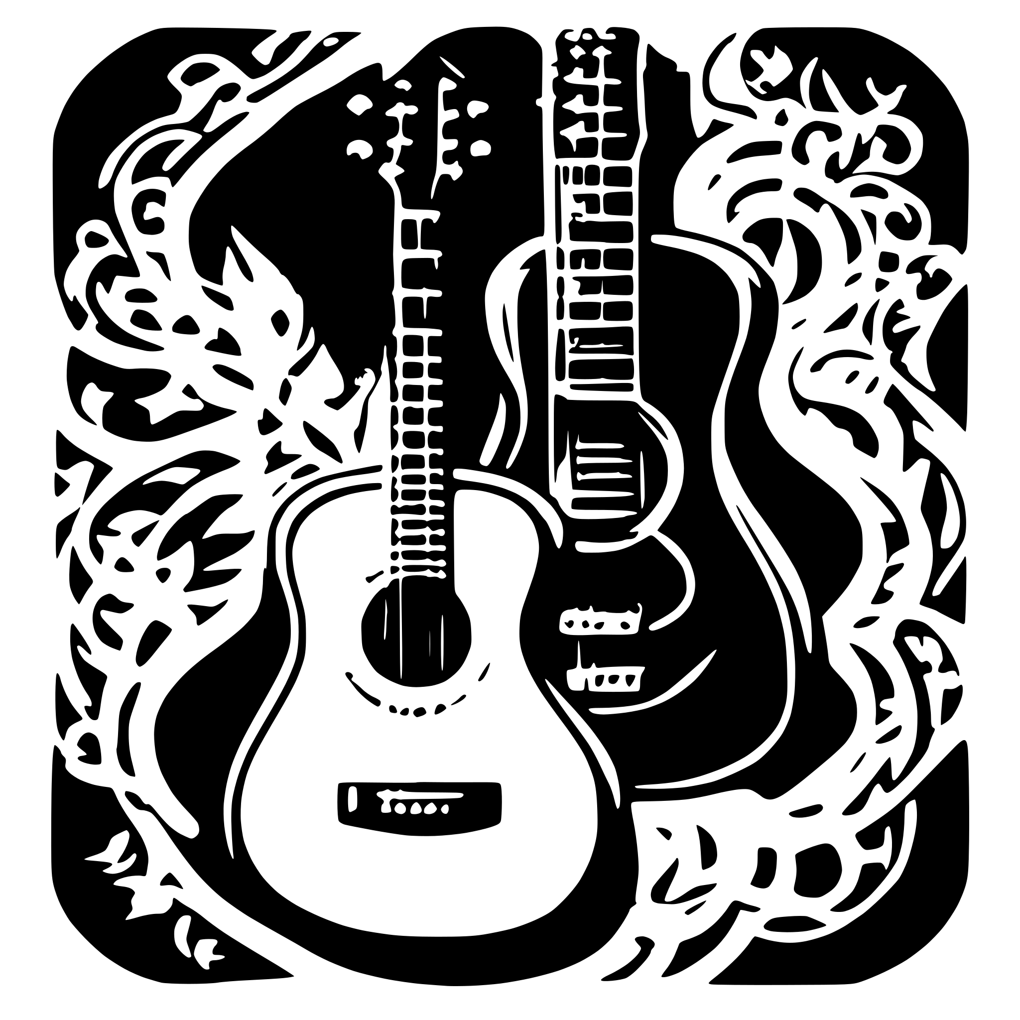 AI-generated SVG of a Stencil guitar