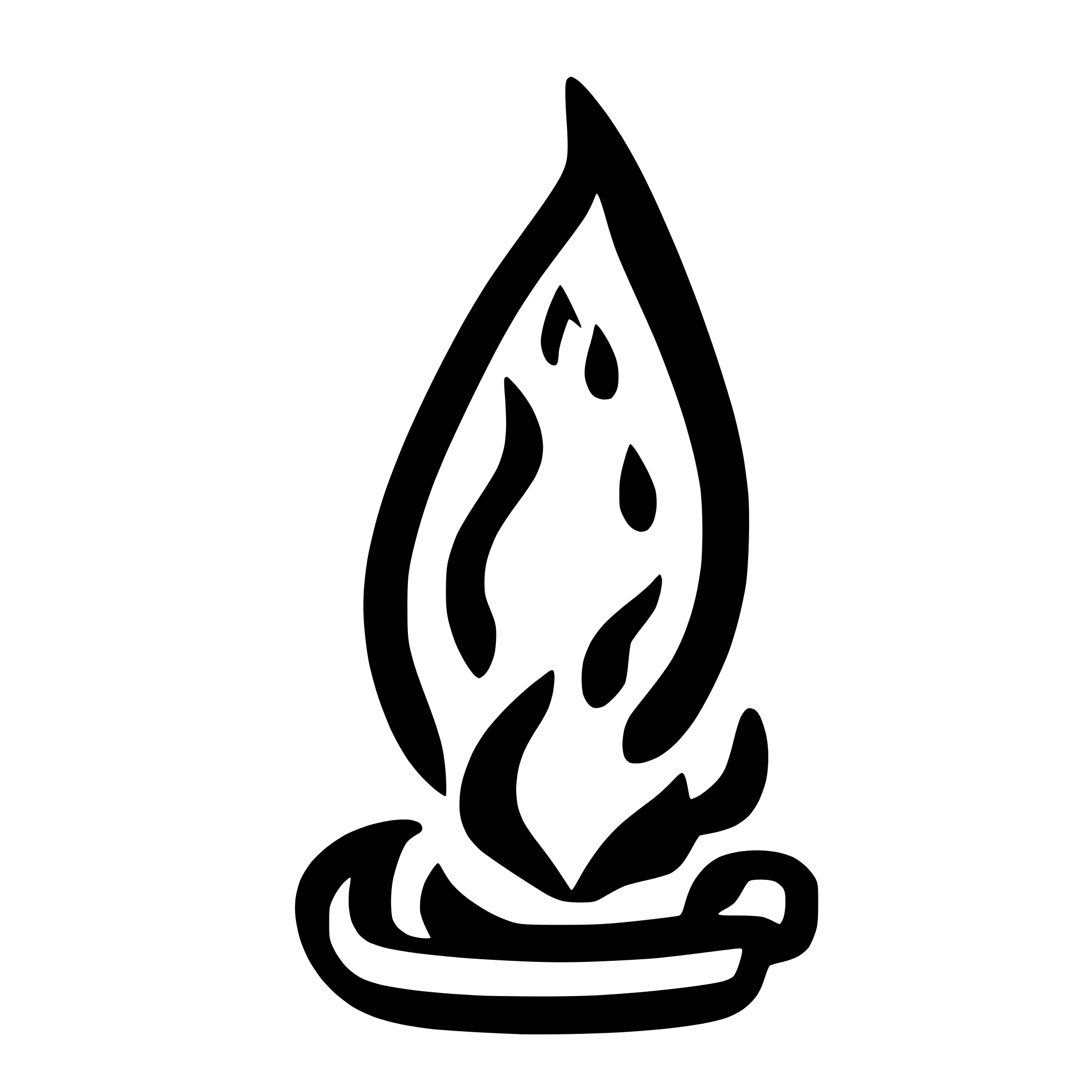 AI-generated SVG of a A single, minimal, consistent, filled, fire flame