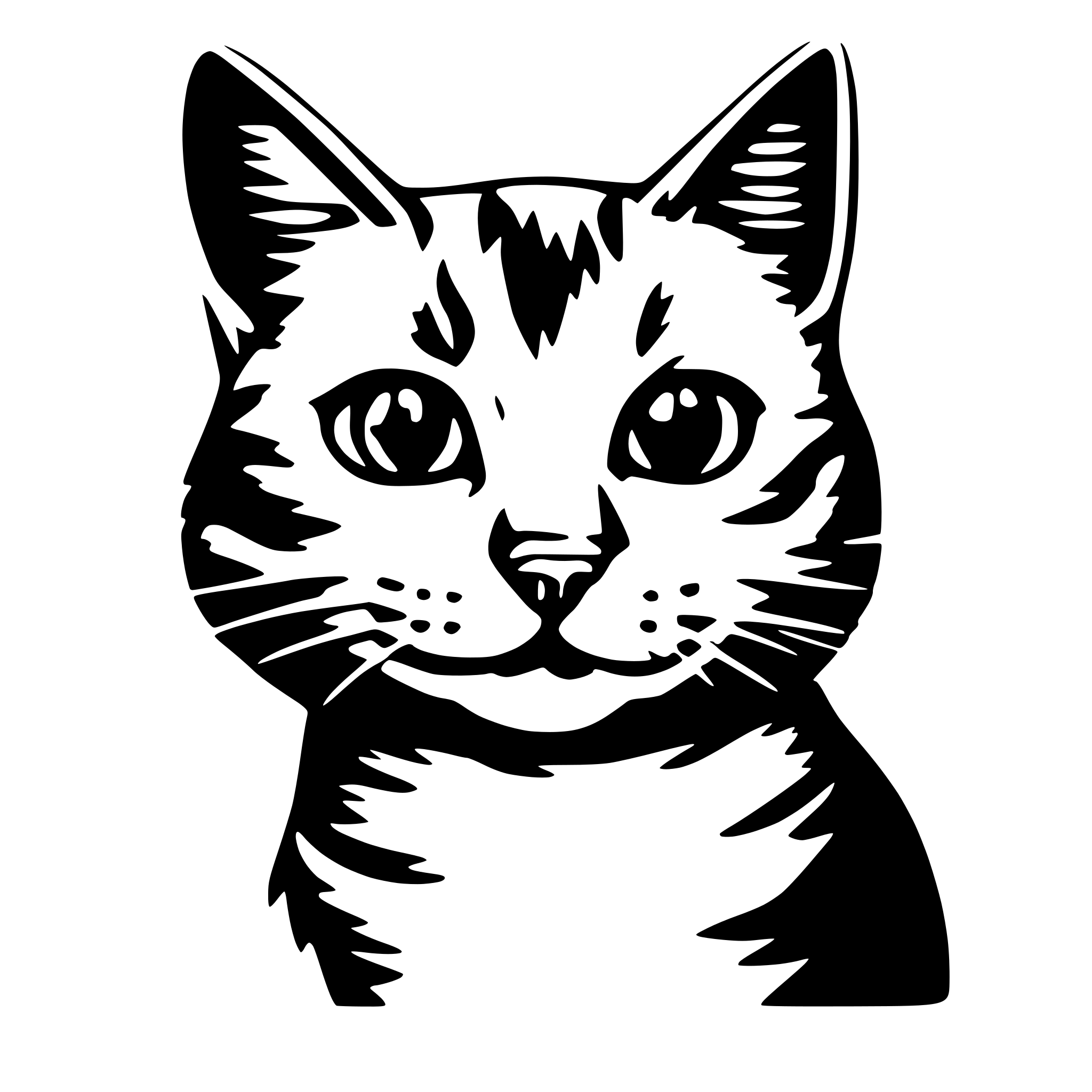 AI-generated SVG of 'line drawing of a cat'