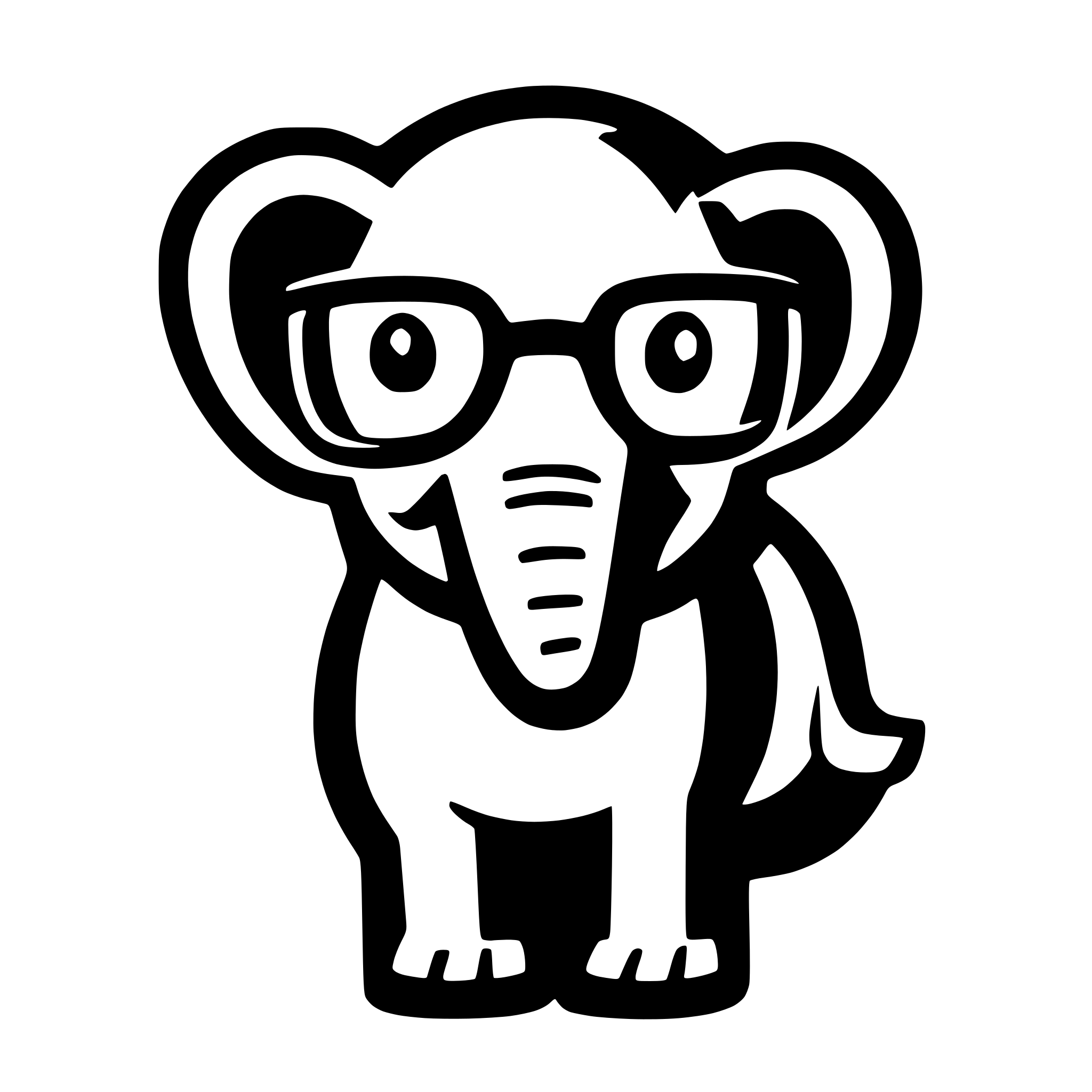 AI-generated SVG of a Fontawersome icon of an elephant with glasses