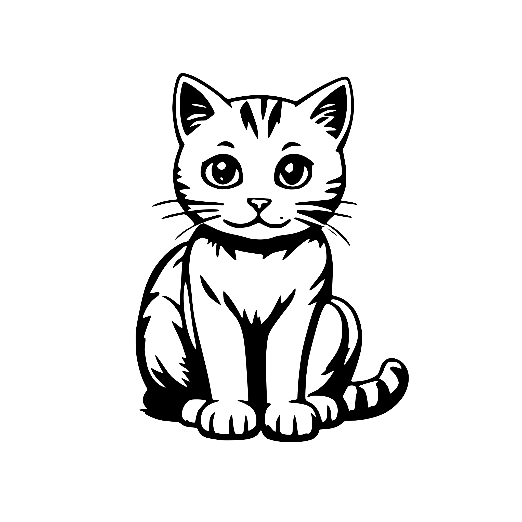 AI-generated SVG of 'cat for coloring page'