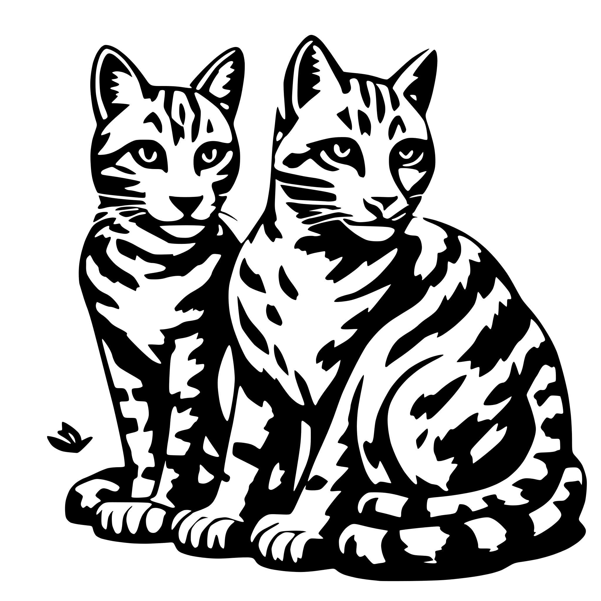 AI-generated SVG of a 3 wild cats